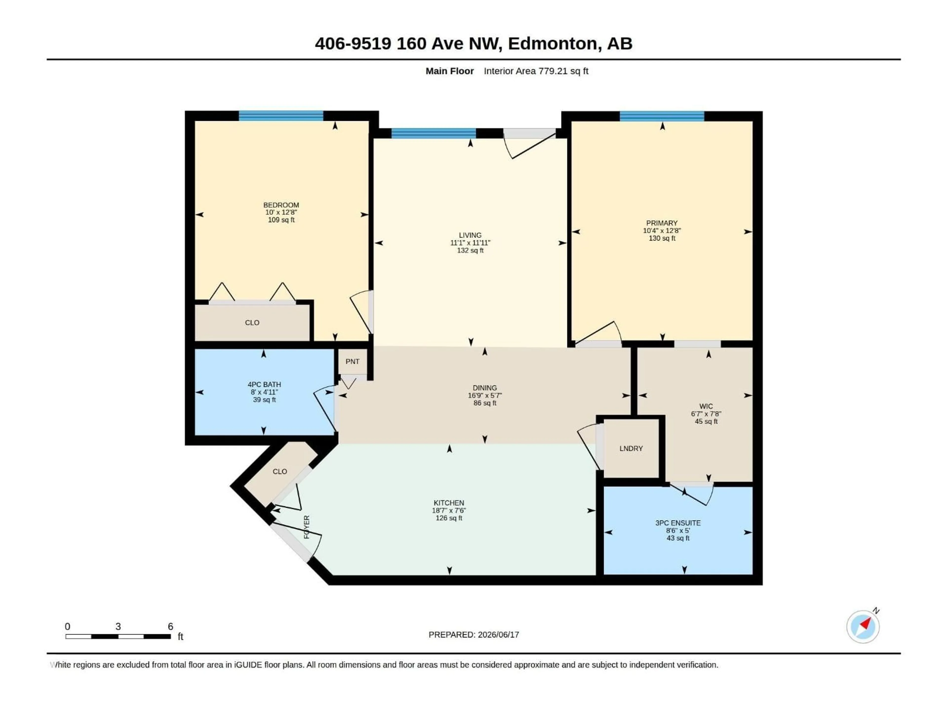 Floor plan for #406 - 9519 160 AV, Edmonton Alberta T5Z0N1