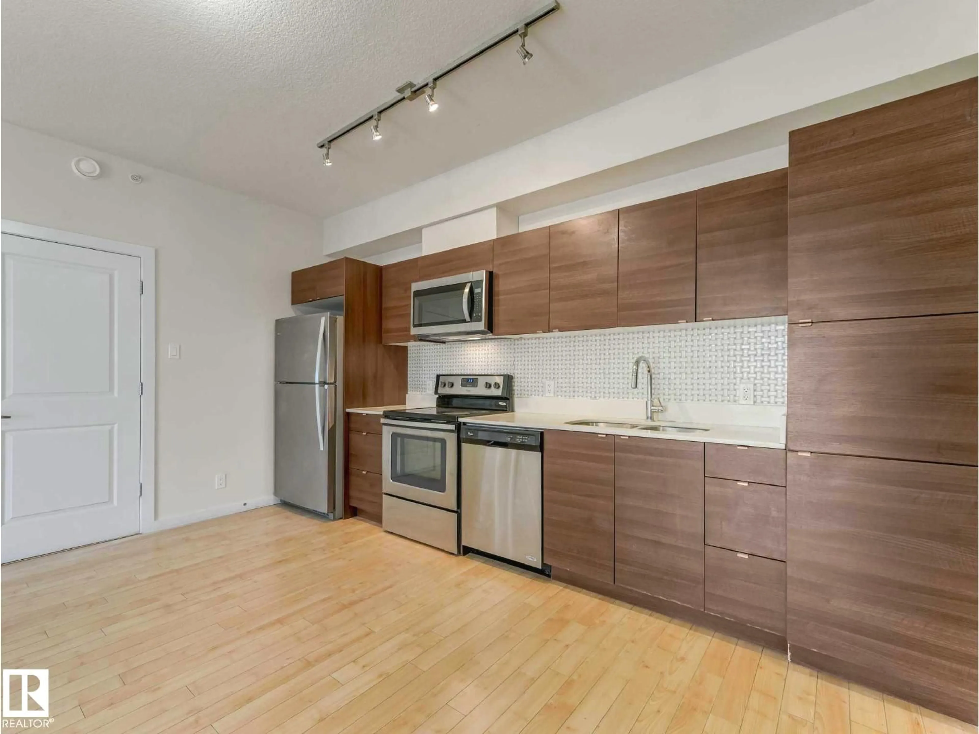 Standard kitchen, wood/laminate floor for #406 - 9519 160 AV, Edmonton Alberta T5Z0N1