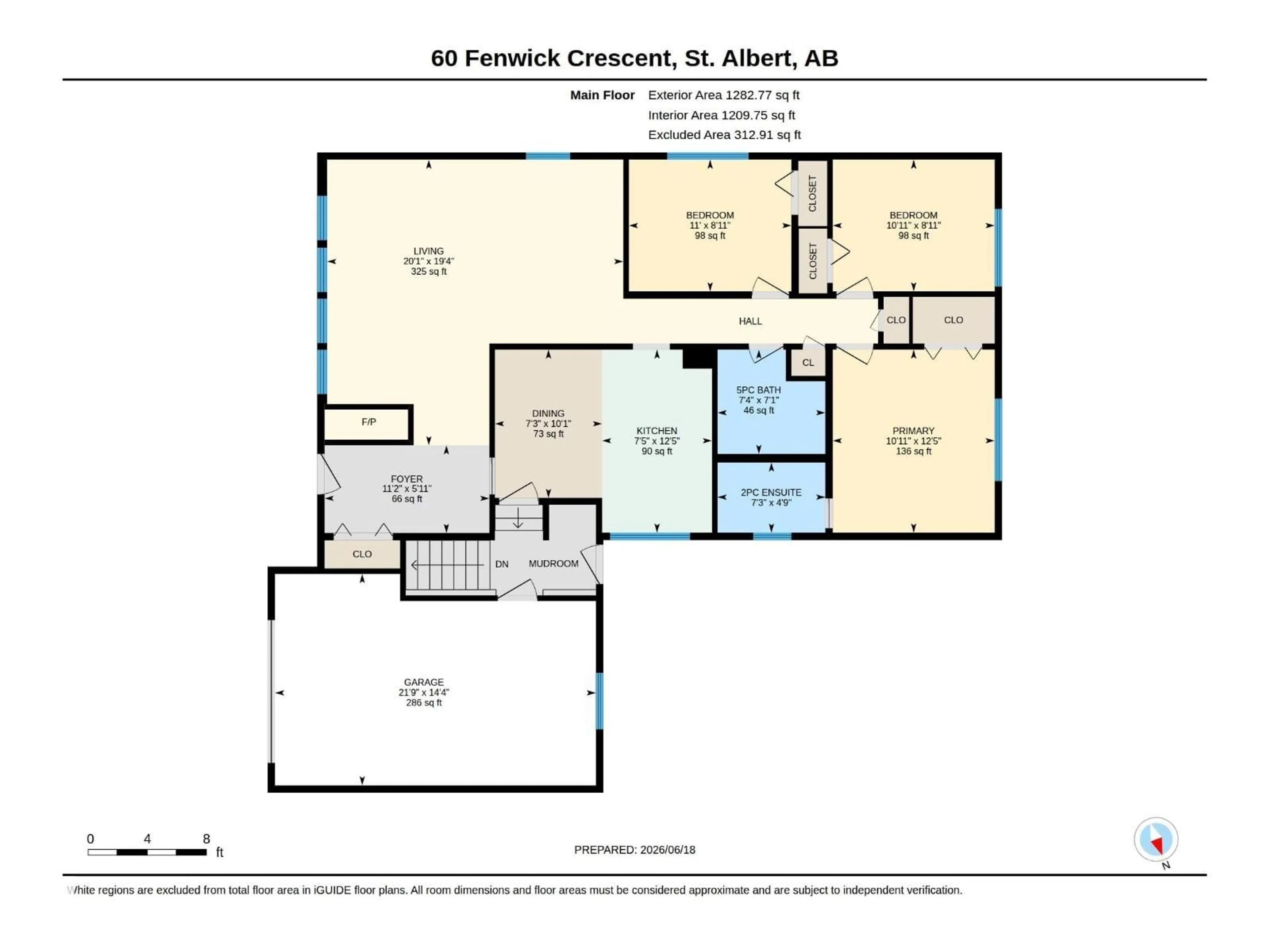 Floor plan for 60 FENWICK CR, St. Albert Alberta T8N1W6