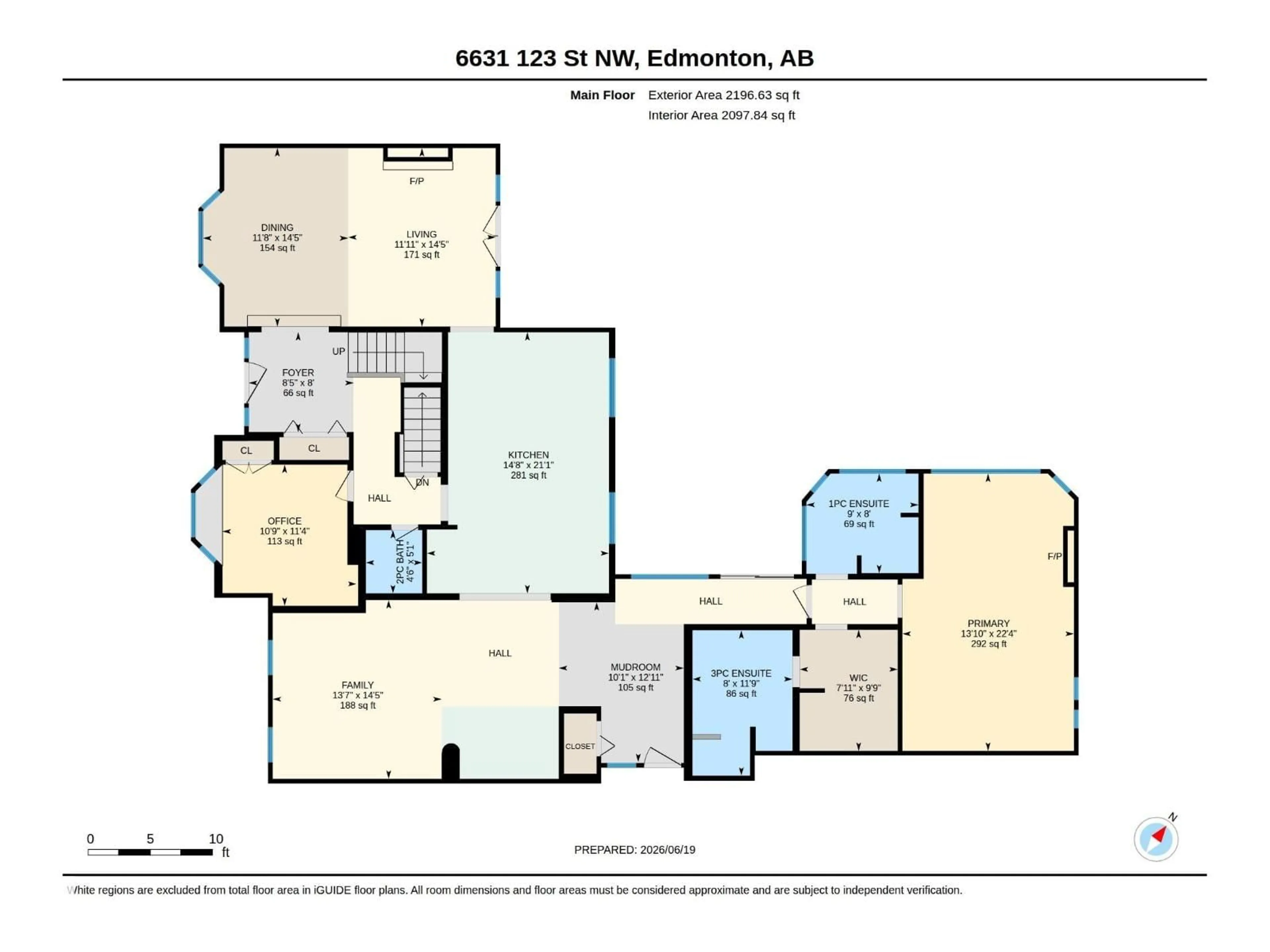 Floor plan for 6631 123 ST, Edmonton Alberta T6H3T3