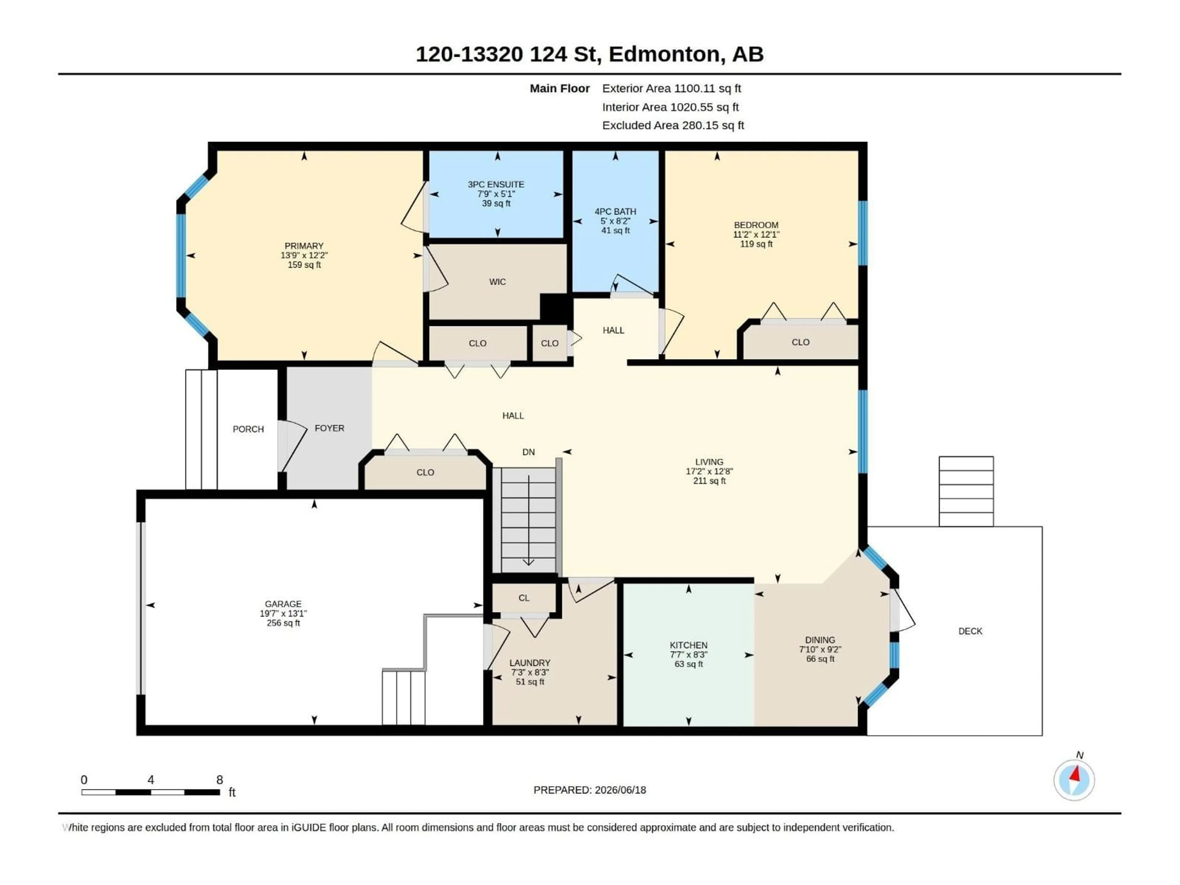 Floor plan for 120 13320 124 STREET, Edmonton Alberta T5L5B7