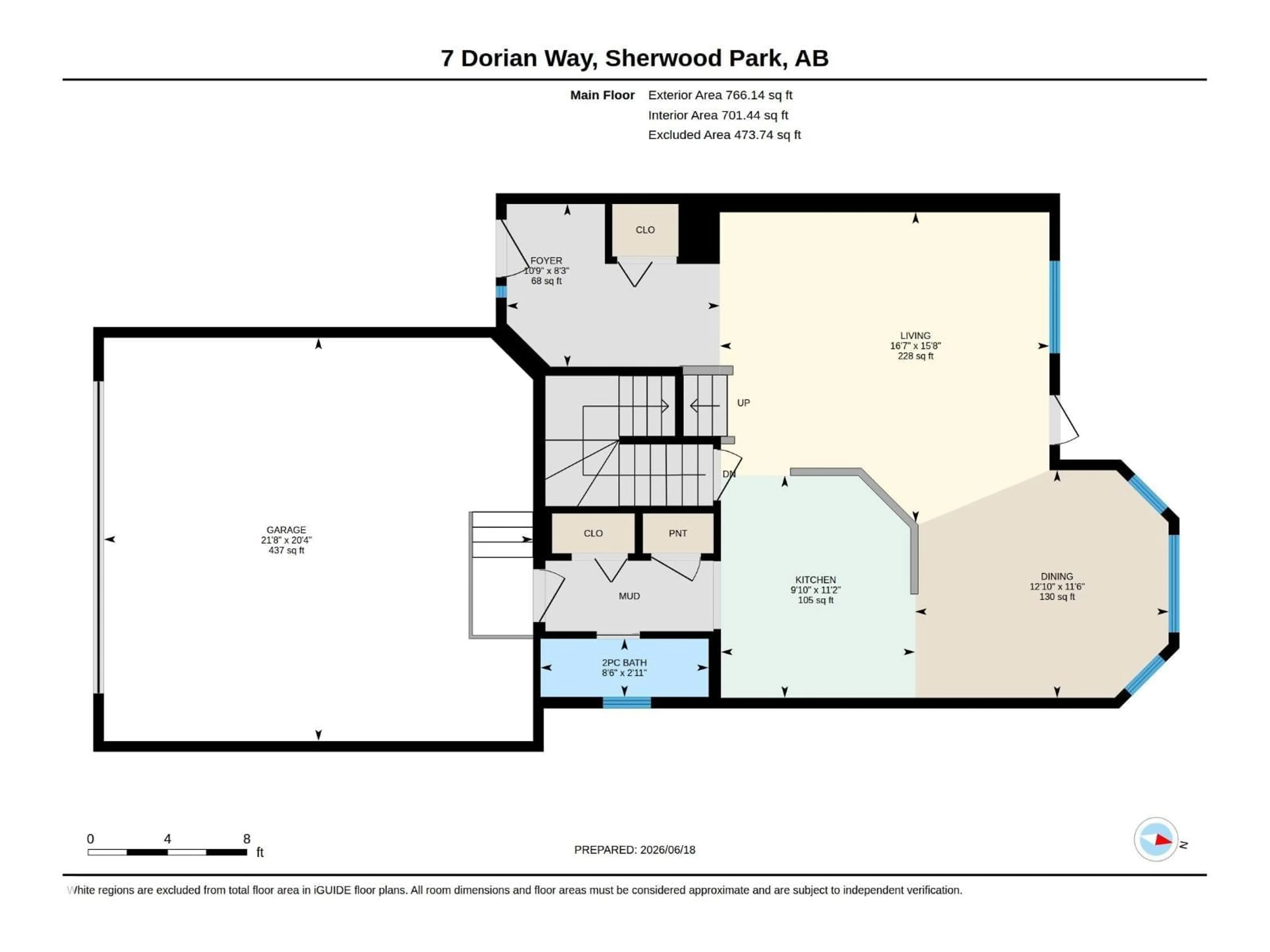 Floor plan for 7 DORIAN WY, Sherwood Park Alberta T8H1Z6