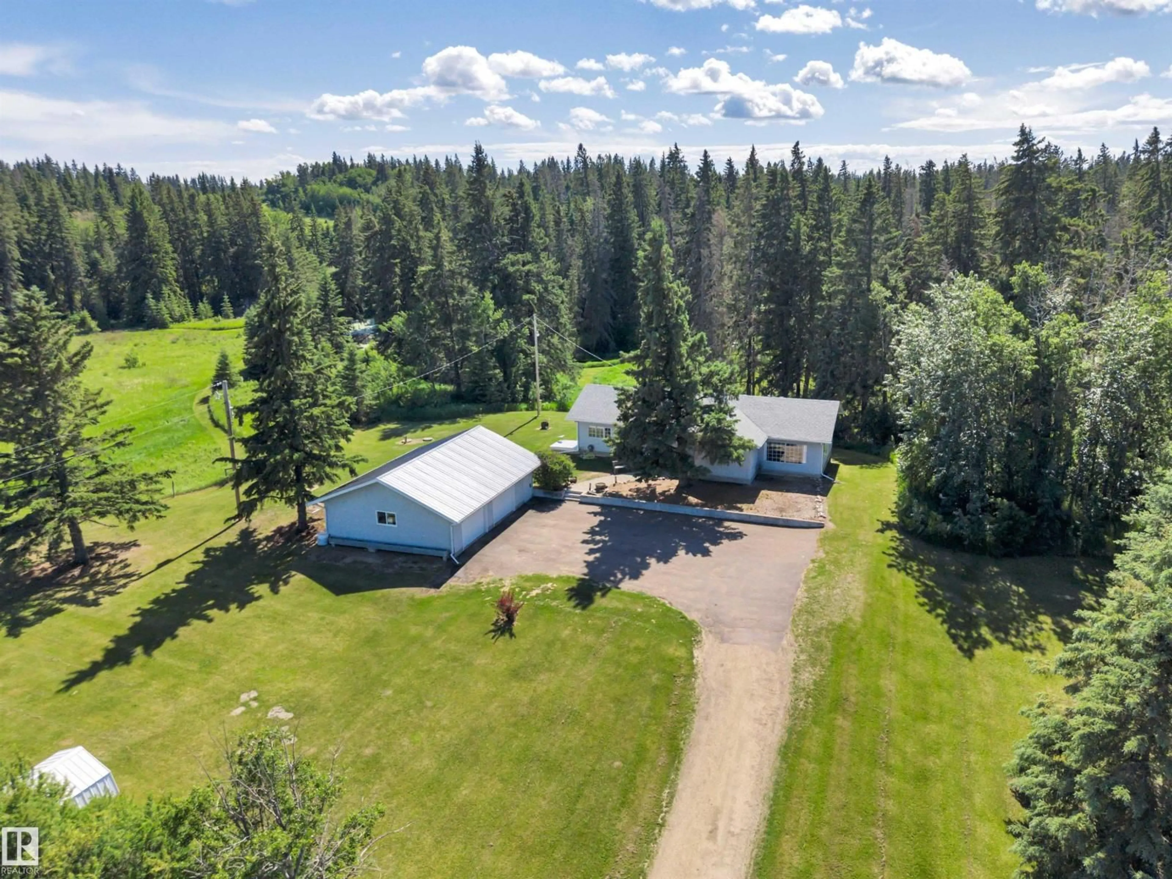 A pic from outside/outdoor area/front of a property/back of a property/a pic from drone, forest/trees view for 473058 RGE ROAD 243 A, Rural Wetaskiwin County Alberta T0C1Z0