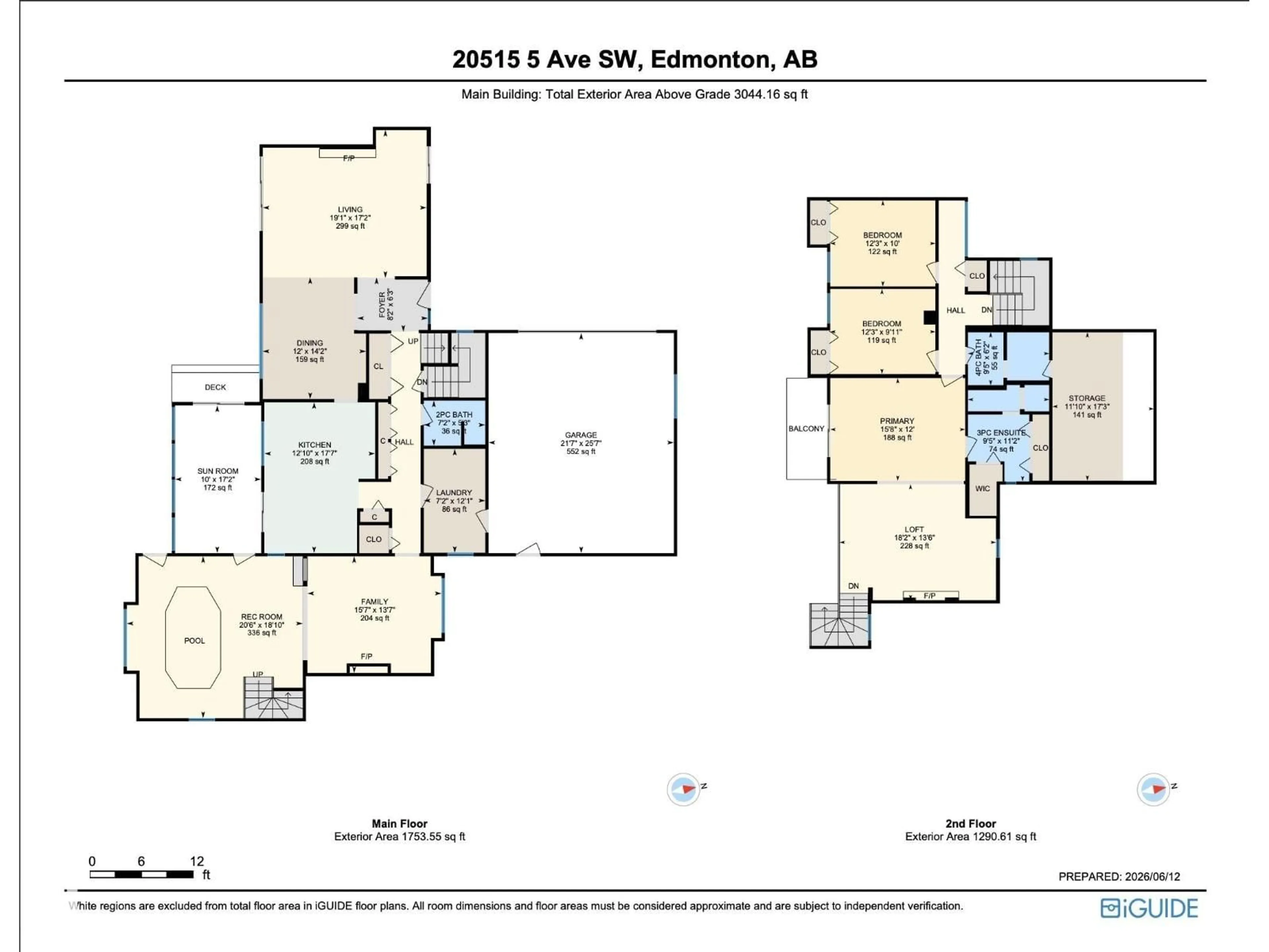Floor plan for SW - 20515 5 AV, Edmonton Alberta T6M2P4