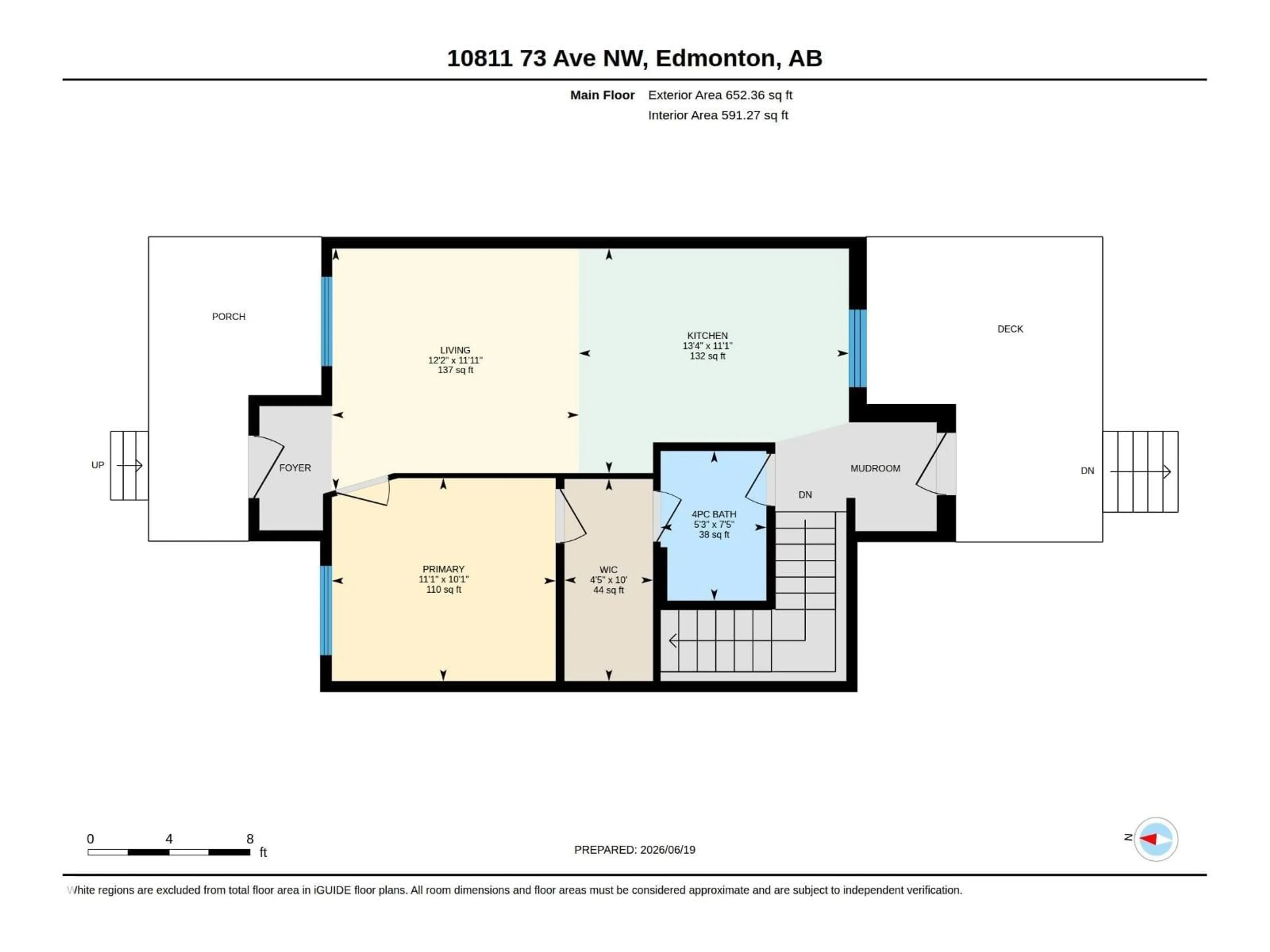 Floor plan for 10811 73 AV, Edmonton Alberta T6E1C8