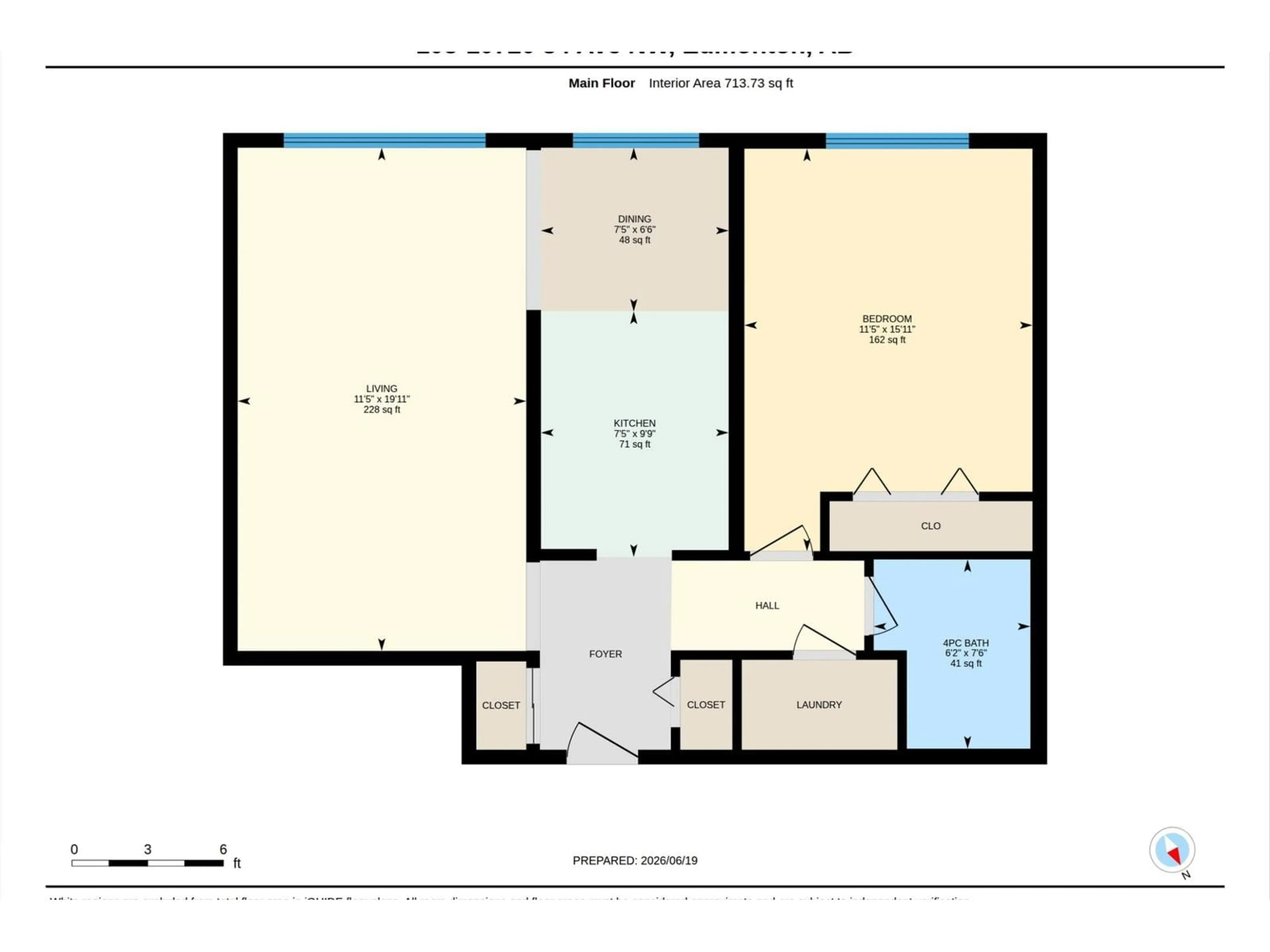Floor plan for 103 - 10720 84 AV, Edmonton Alberta T6E2H9