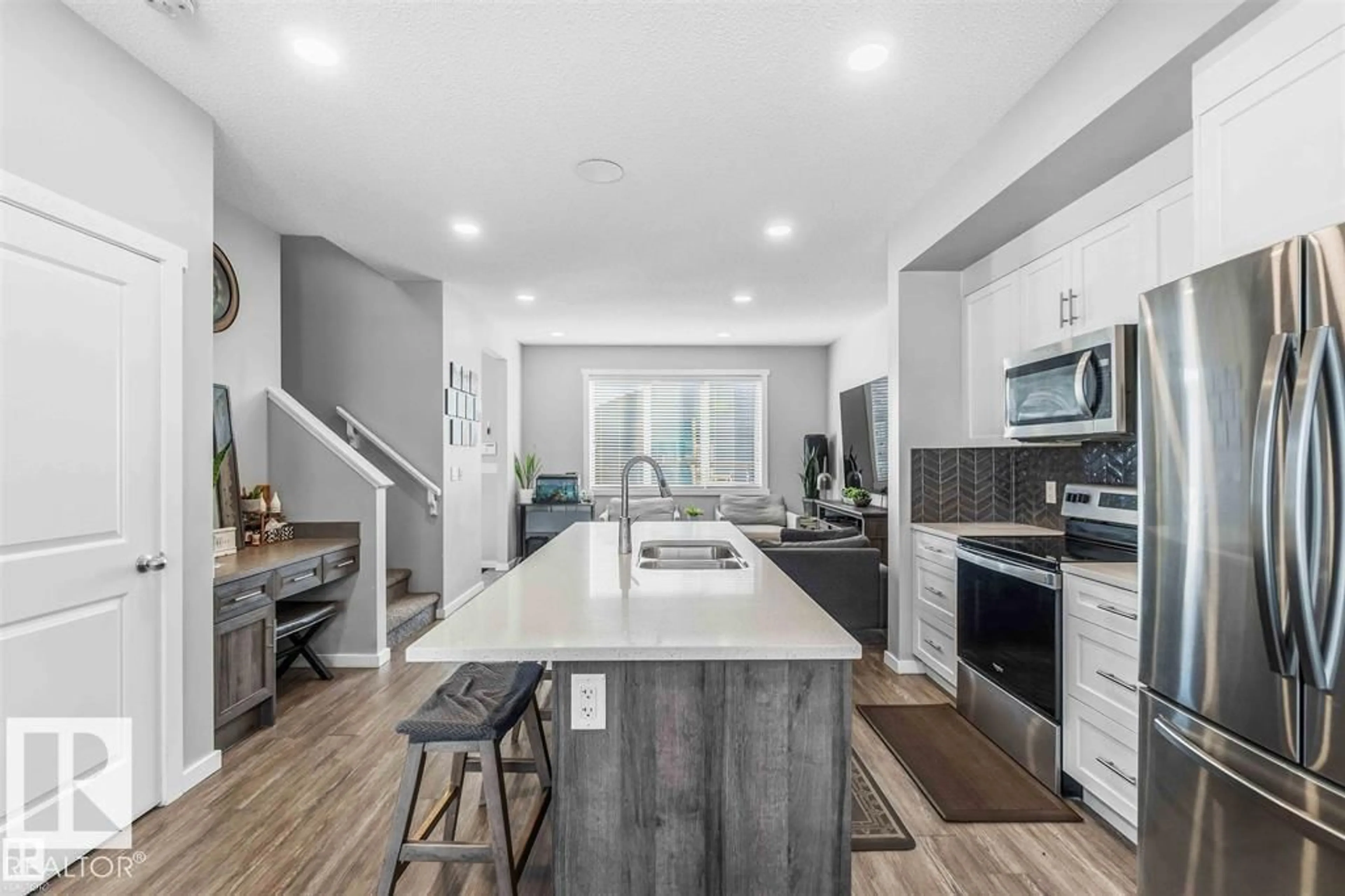 Open concept kitchen, ceramic/tile floor for 1908 25 ST, Edmonton Alberta T6T2H7