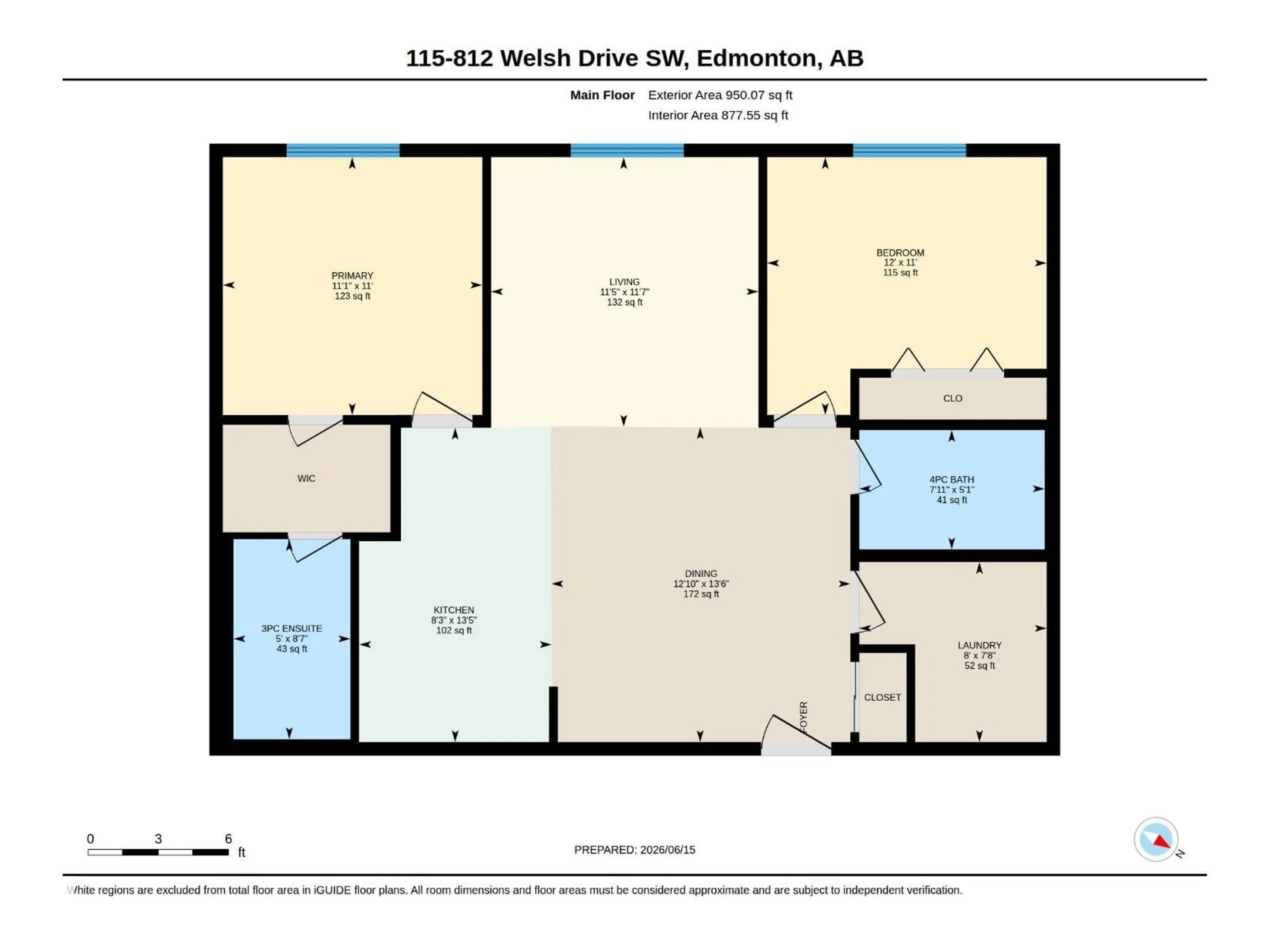 Floor plan for 812 - 115 WELSH DRIVE, Edmonton Alberta T6X1Y7