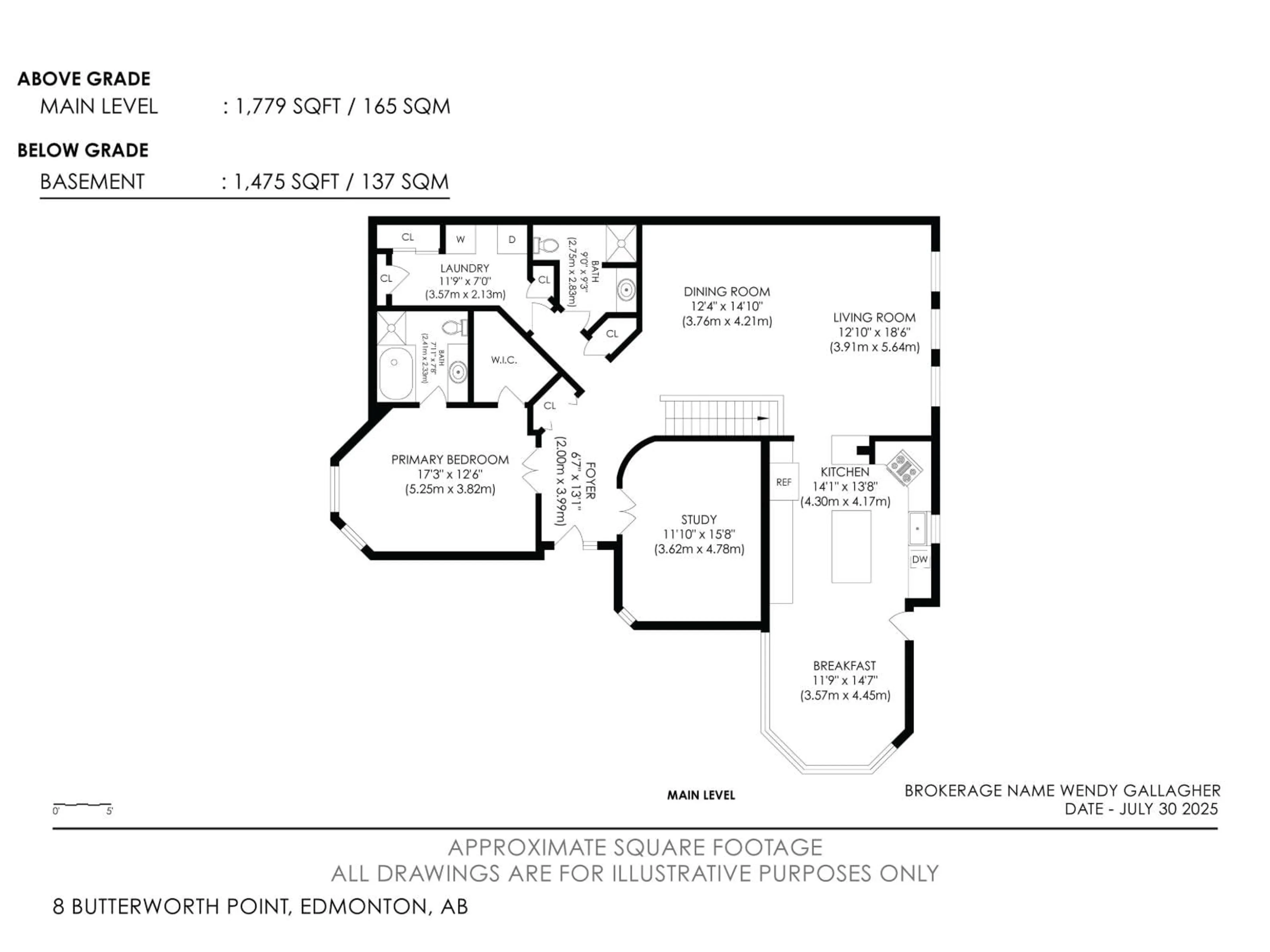Floor plan for NW - 8 BUTTERWORTH PT, Edmonton Alberta T6R2S3