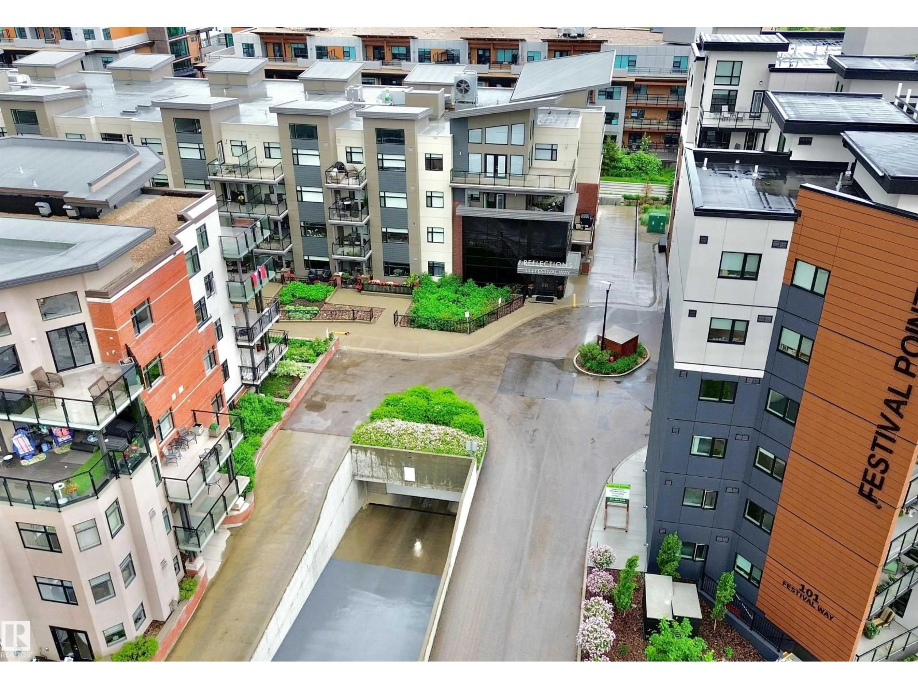 A pic from outside/outdoor area/front of a property/back of a property/a pic from drone, city buildings view from balcony for #303 - 111 FESTIVAL WY, Sherwood Park Alberta T8A4Y4