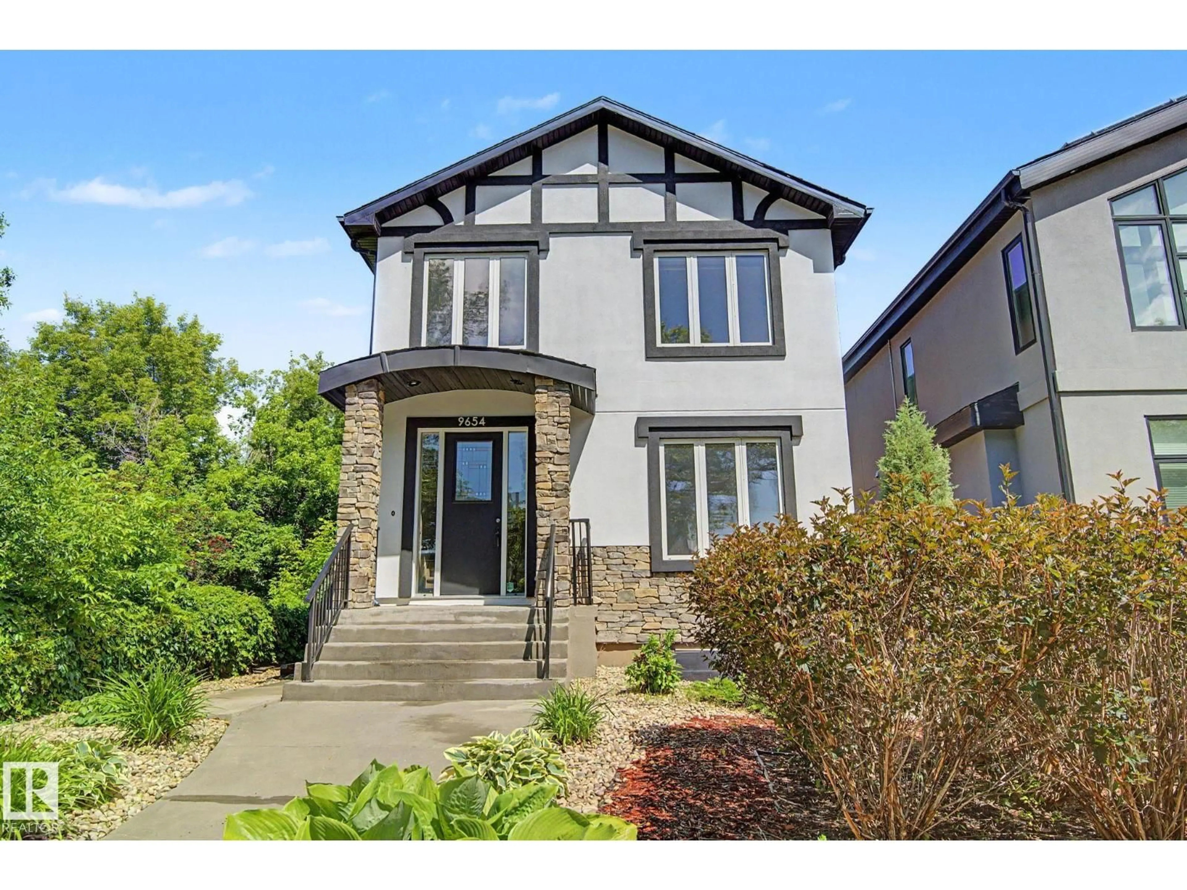 Home with brick exterior material, street for 9654 83 AV, Edmonton Alberta T6C1C2