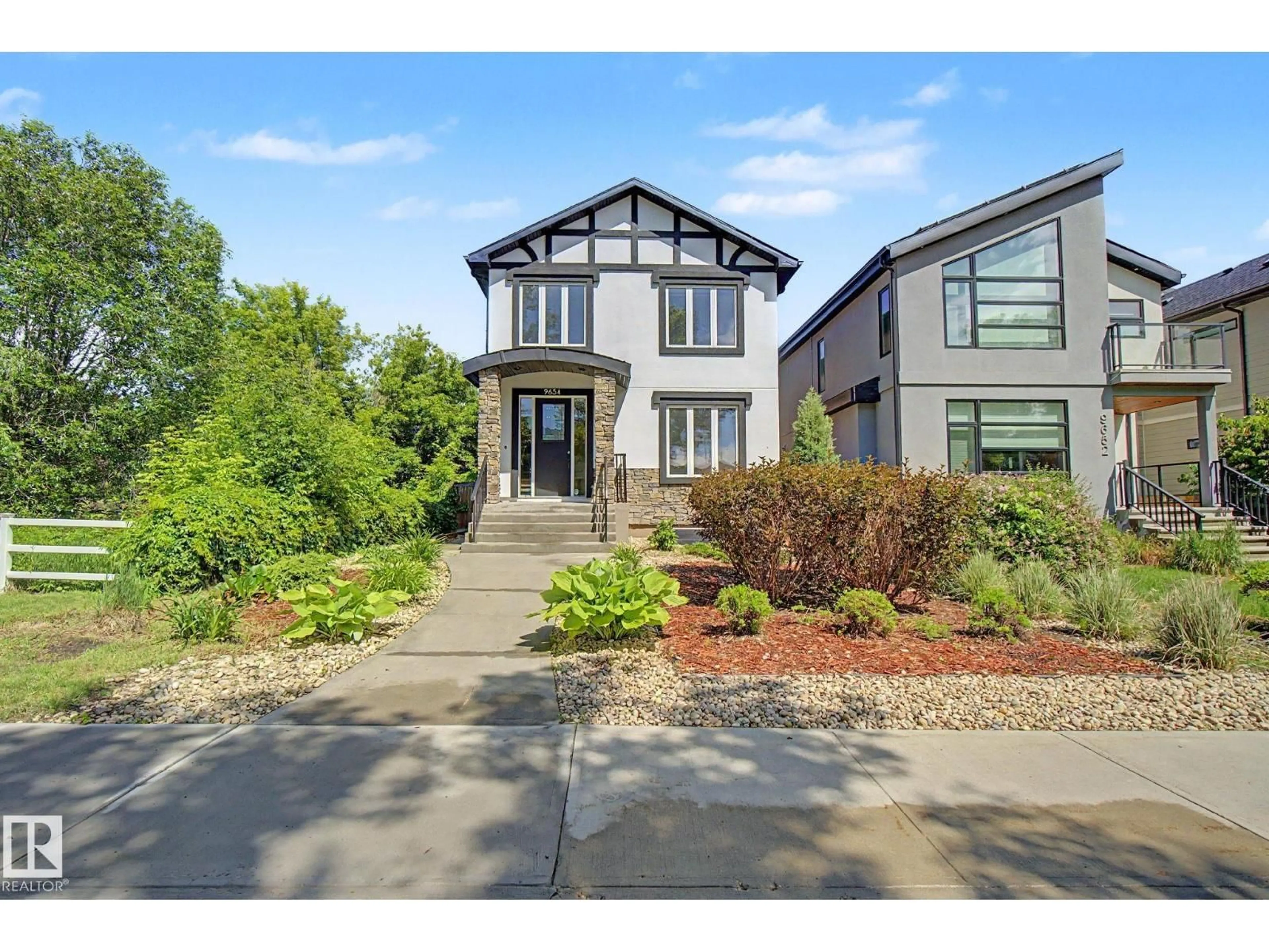 Home with brick exterior material, street for 9654 83 AV, Edmonton Alberta T6C1C2
