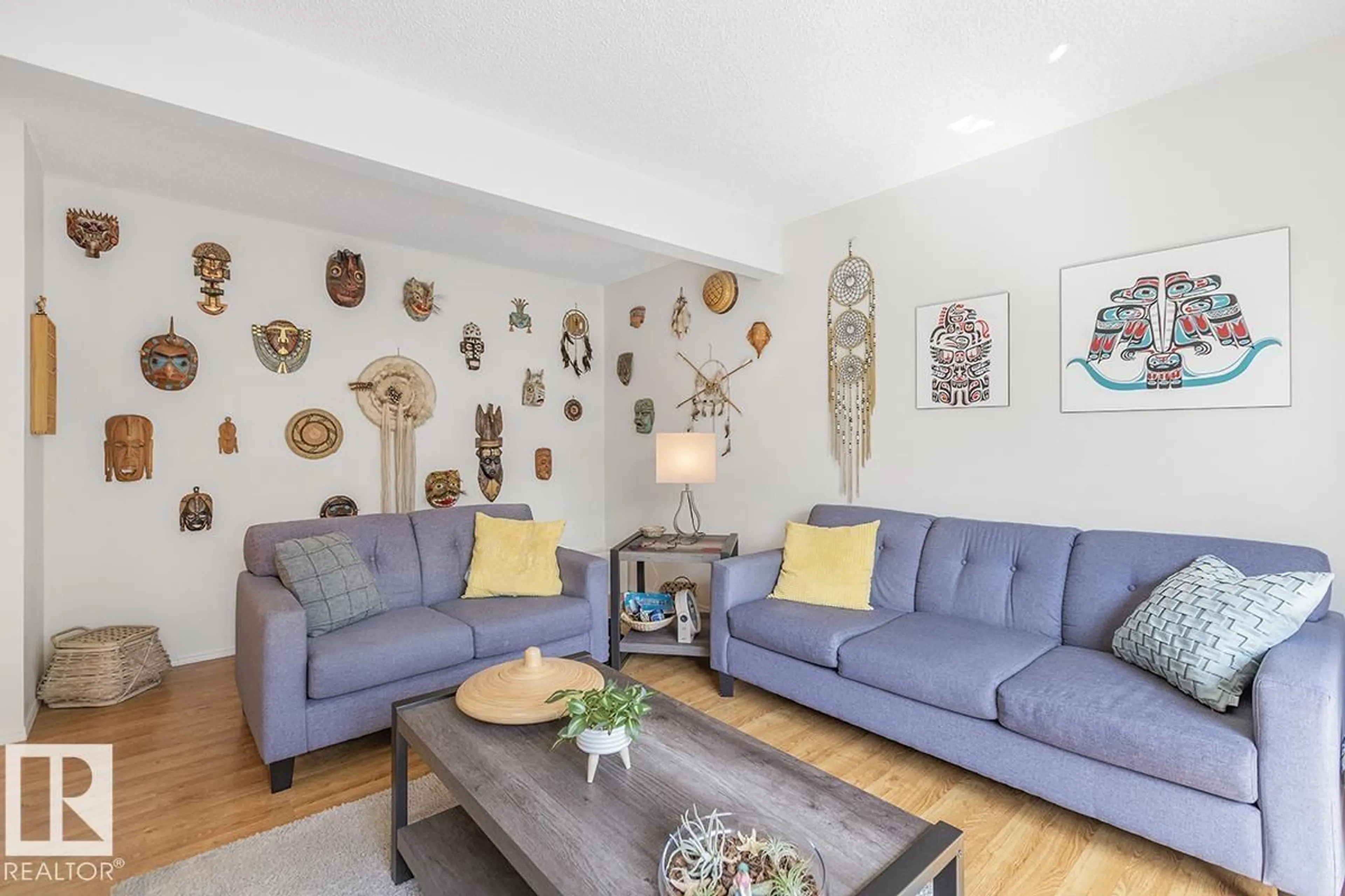 Living room with furniture, wood/laminate floor for #44 - 9630 176 ST, Edmonton Alberta T5T6C8
