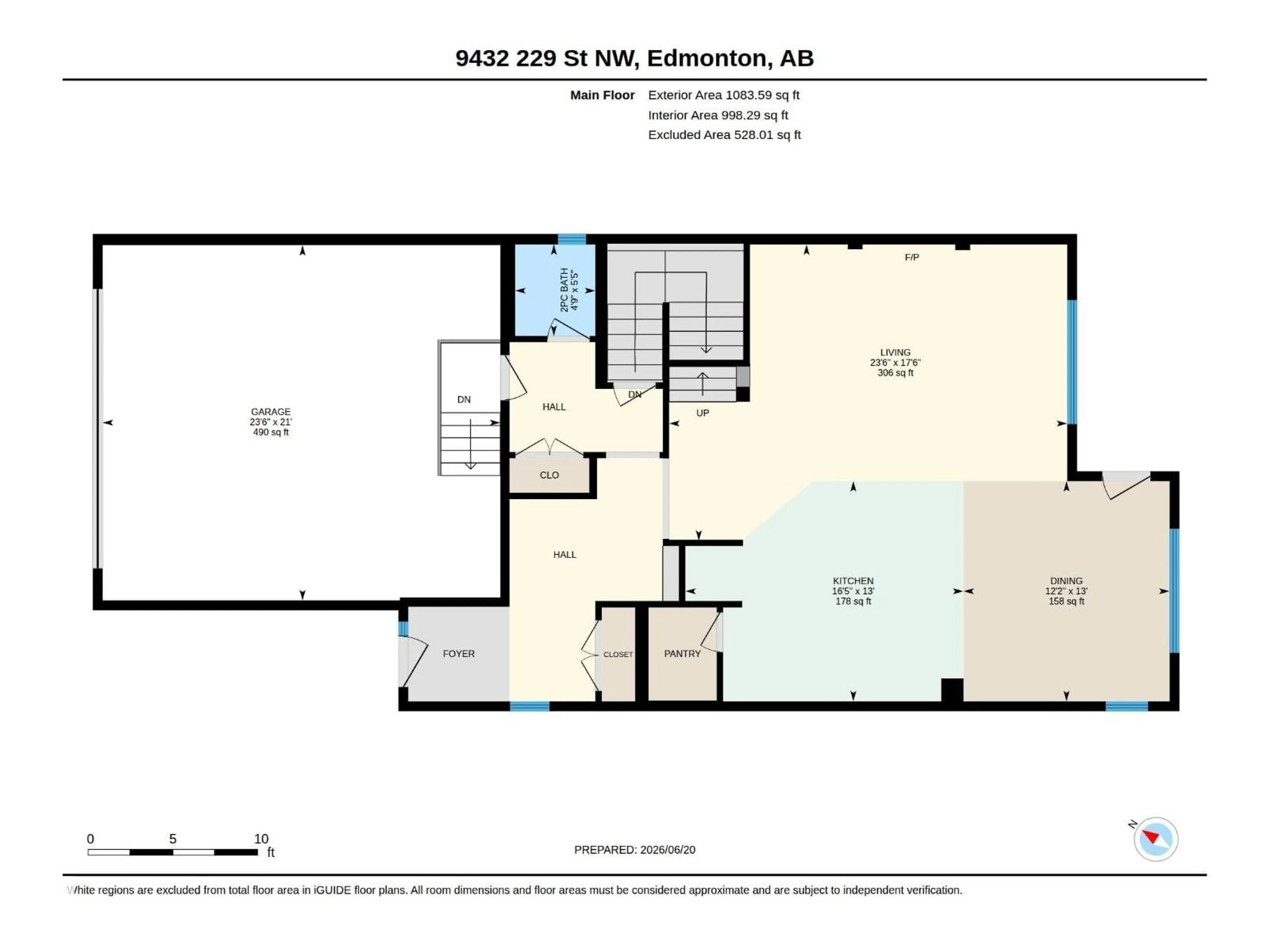 Floor plan for NW - 9432 229 ST, Edmonton Alberta T5T7B3