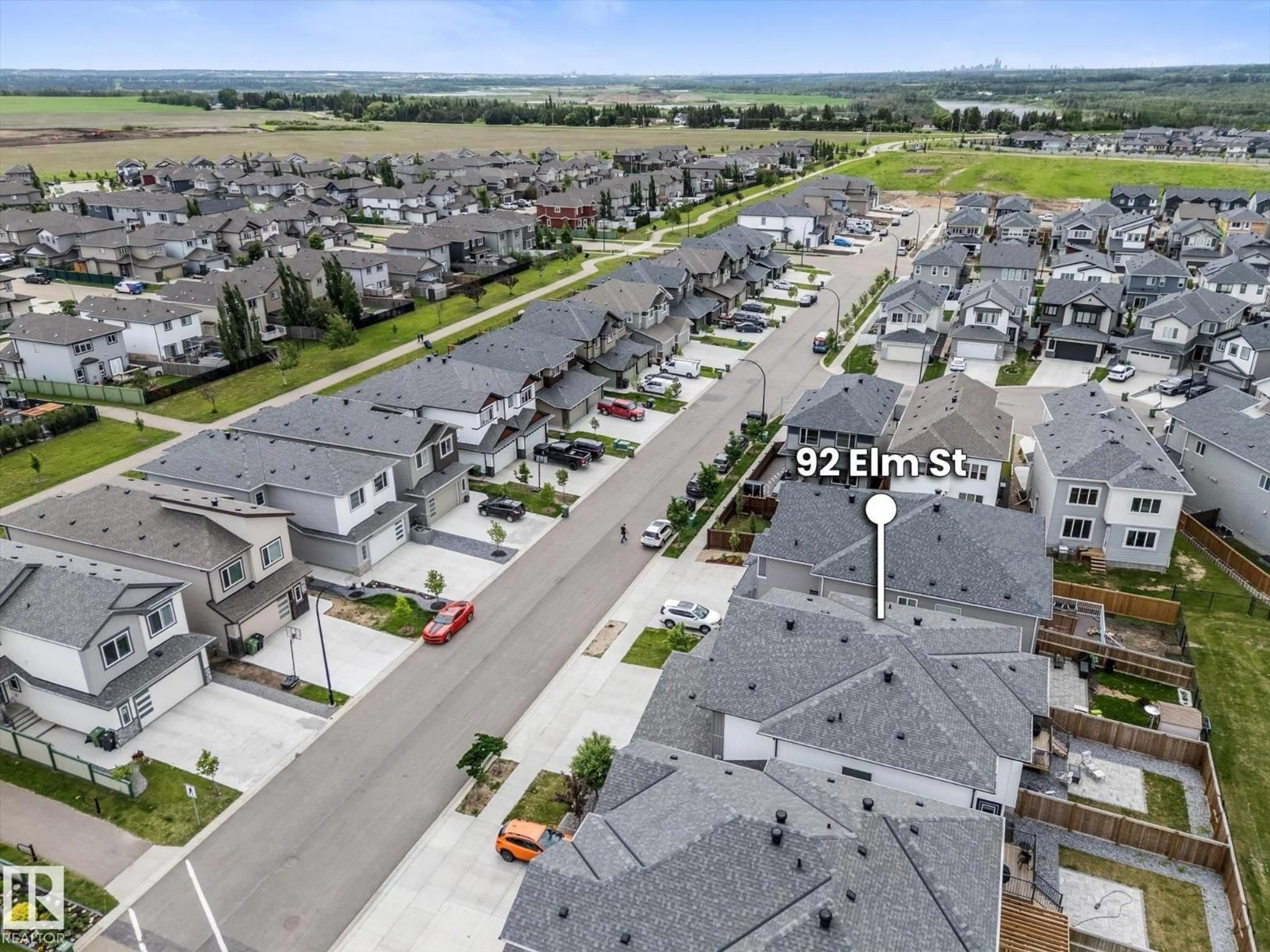 A pic from outside/outdoor area/front of a property/back of a property/a pic from drone, street for 92 ELM ST, Fort Saskatchewan Alberta T8L0X8