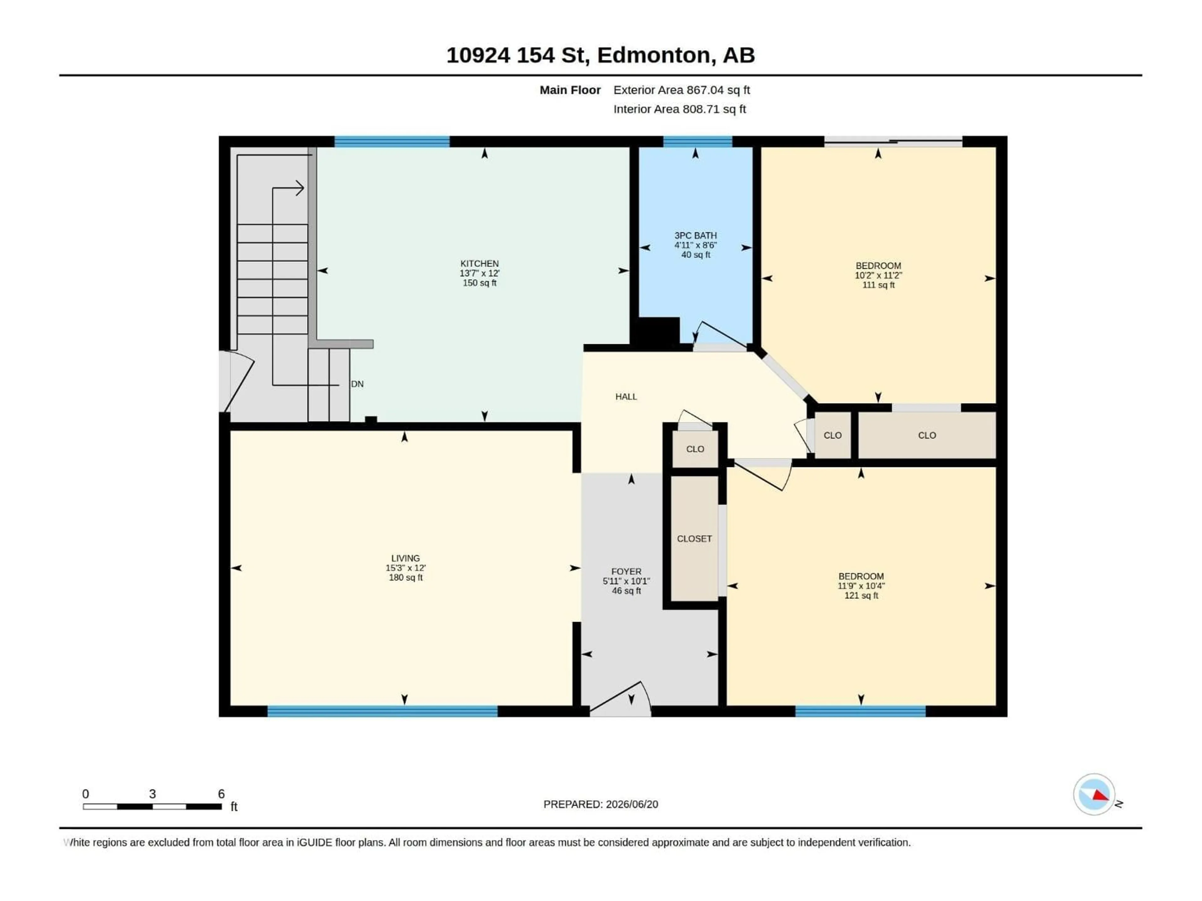 Floor plan for 10924 154 ST, Edmonton Alberta T5P2J9