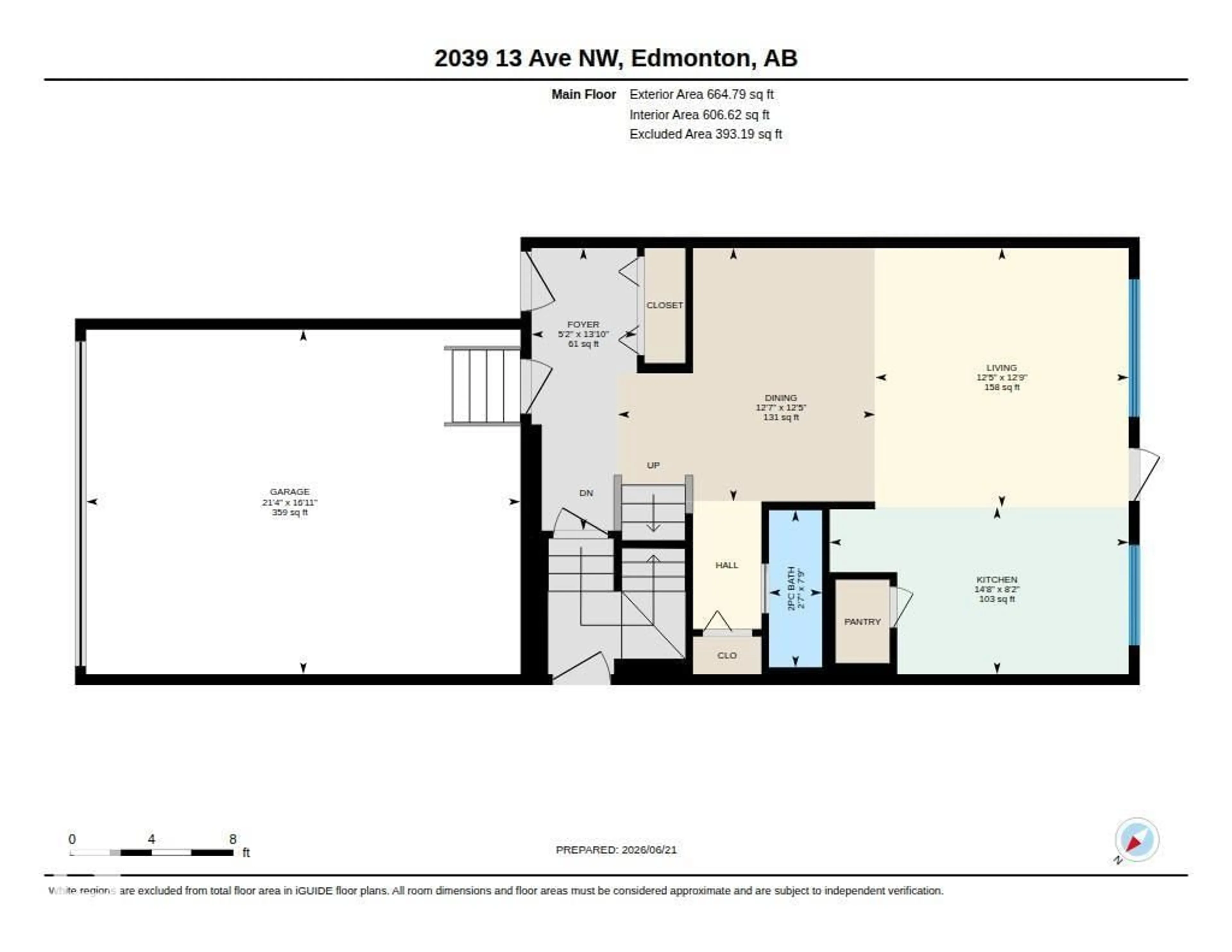 Floor plan for 2039 13 AV, Edmonton Alberta T6T2R8