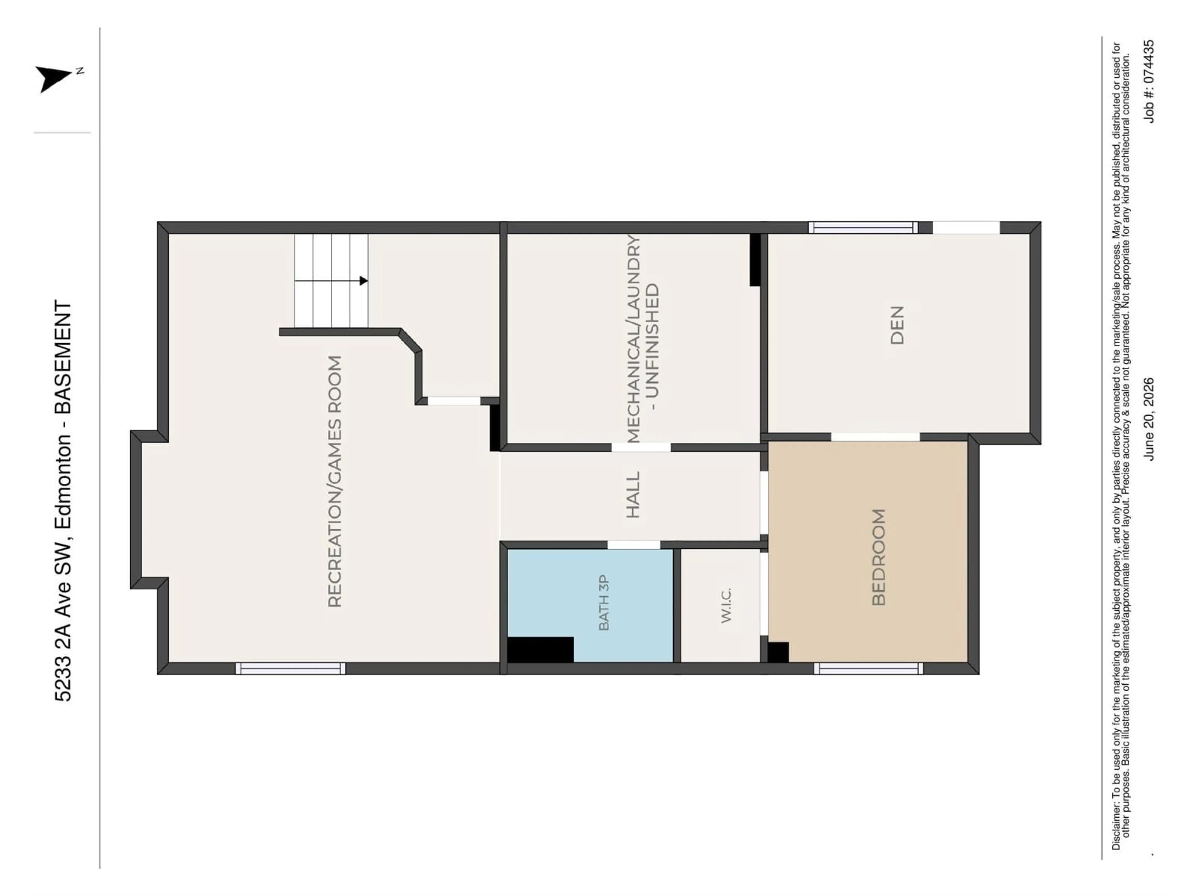 Floor plan for SW - 5233 2A AV, Edmonton Alberta T6X0R3
