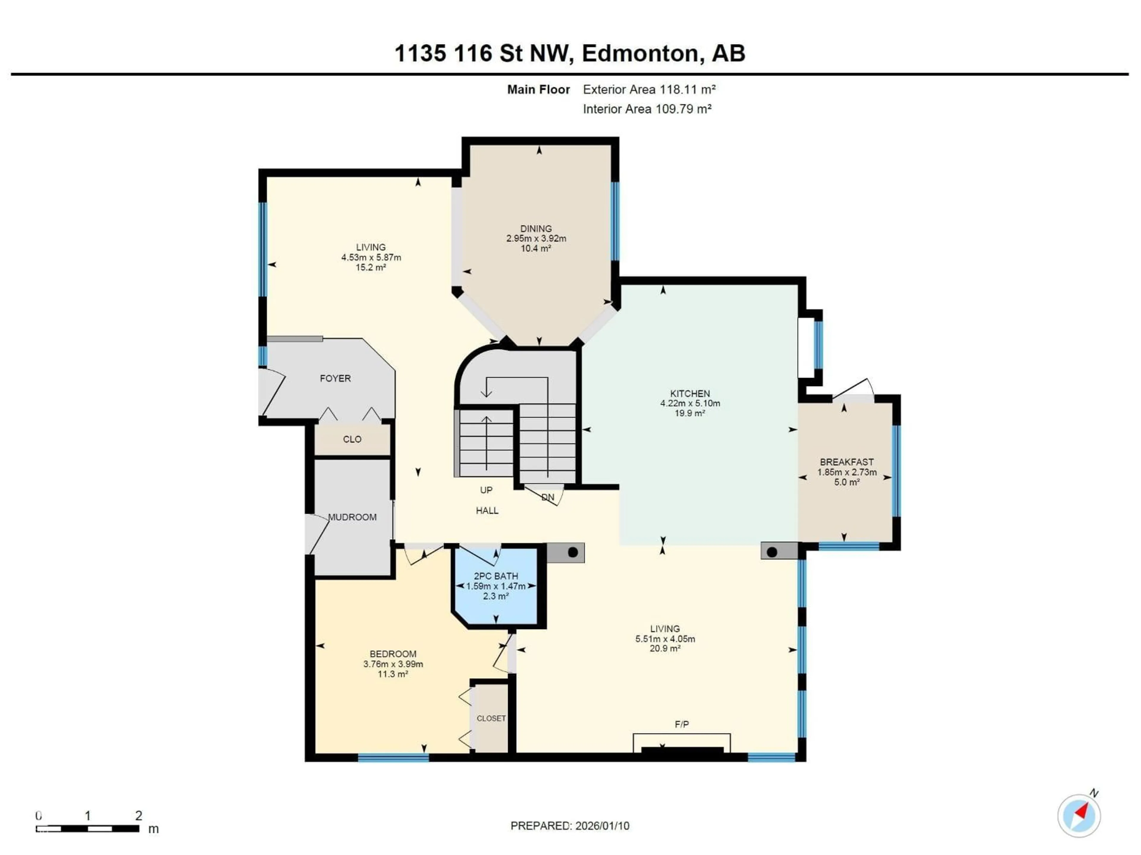 Floor plan for NW - 1135 116 ST, Edmonton Alberta T6J6X5