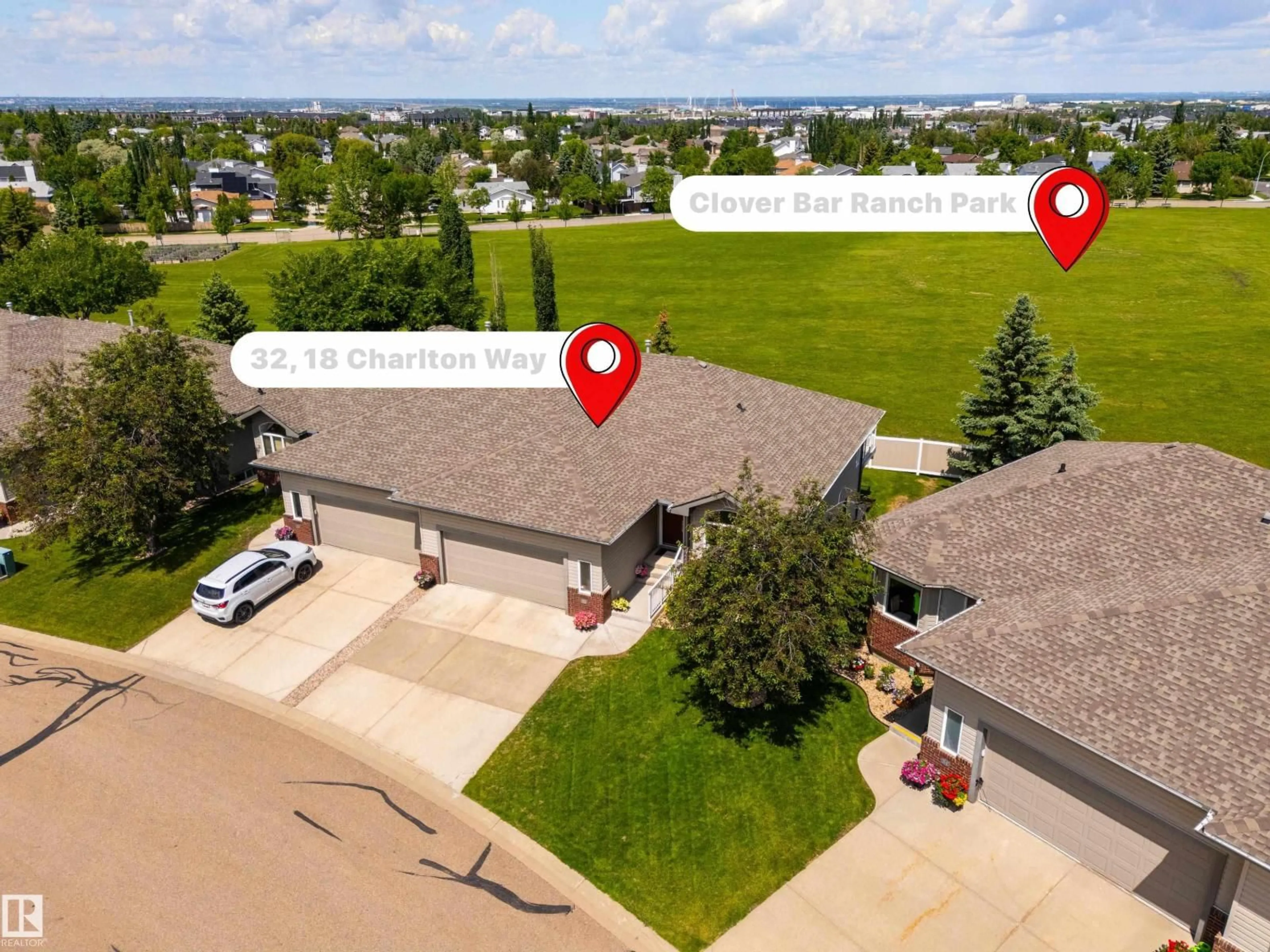 A pic from outside/outdoor area/front of a property/back of a property/a pic from drone, street for 18 - 32 CHARLTON WY, Sherwood Park Alberta T8H2L6