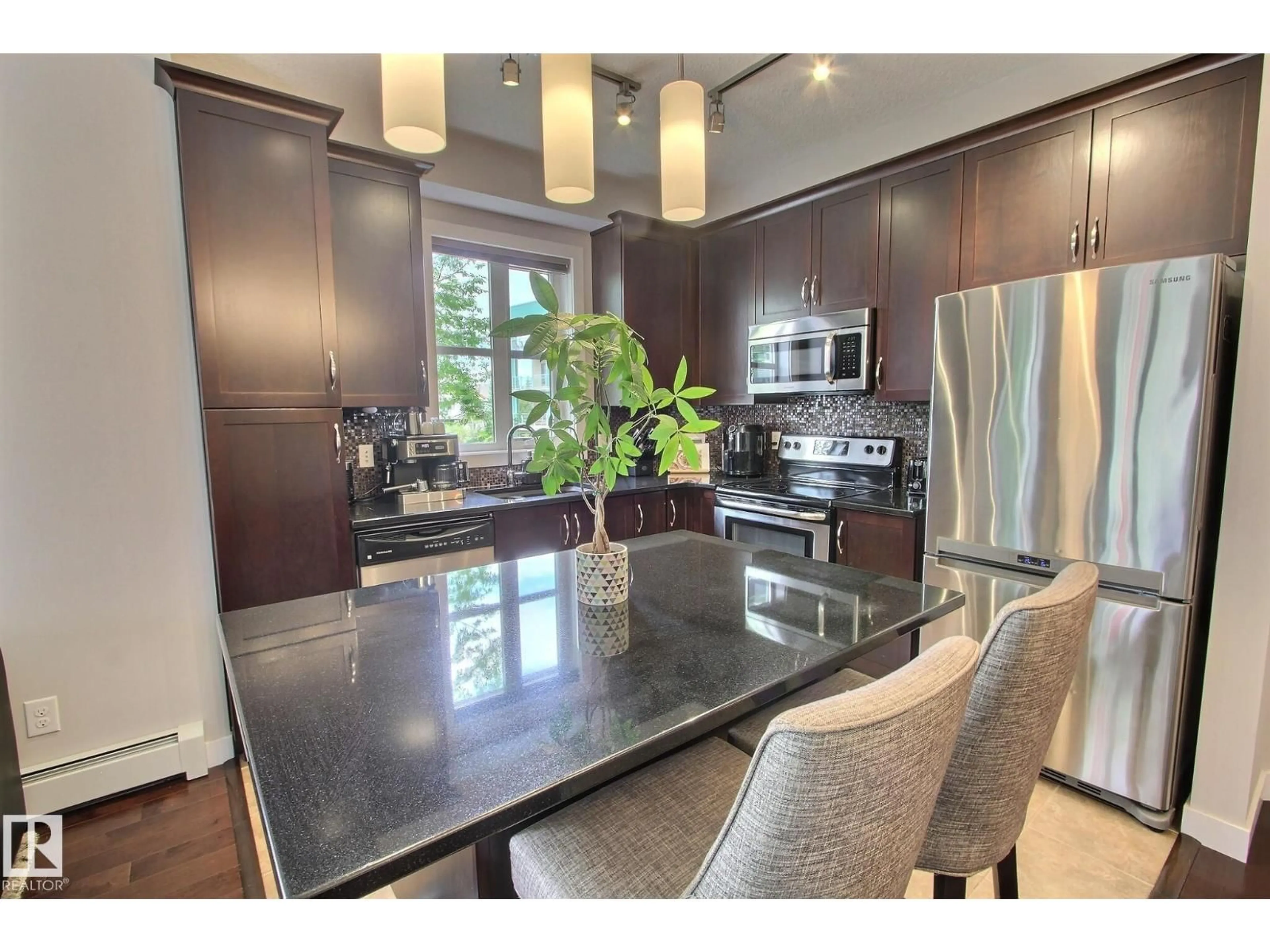 Contemporary kitchen, ceramic/tile floor for 206 - 2584 ANDERSON WY, Edmonton Alberta T6W0R2