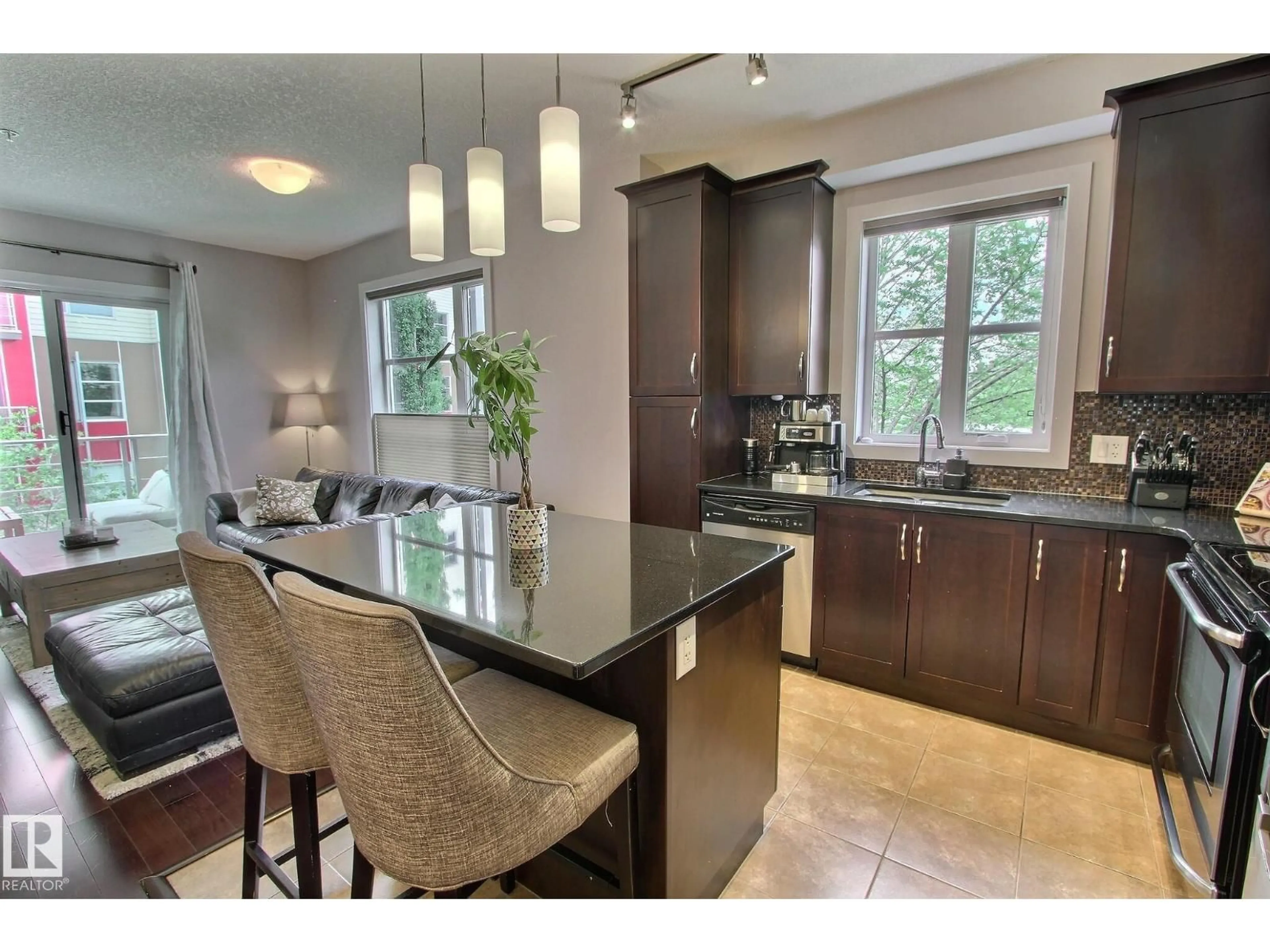 Open concept kitchen, ceramic/tile floor for 206 - 2584 ANDERSON WY, Edmonton Alberta T6W0R2