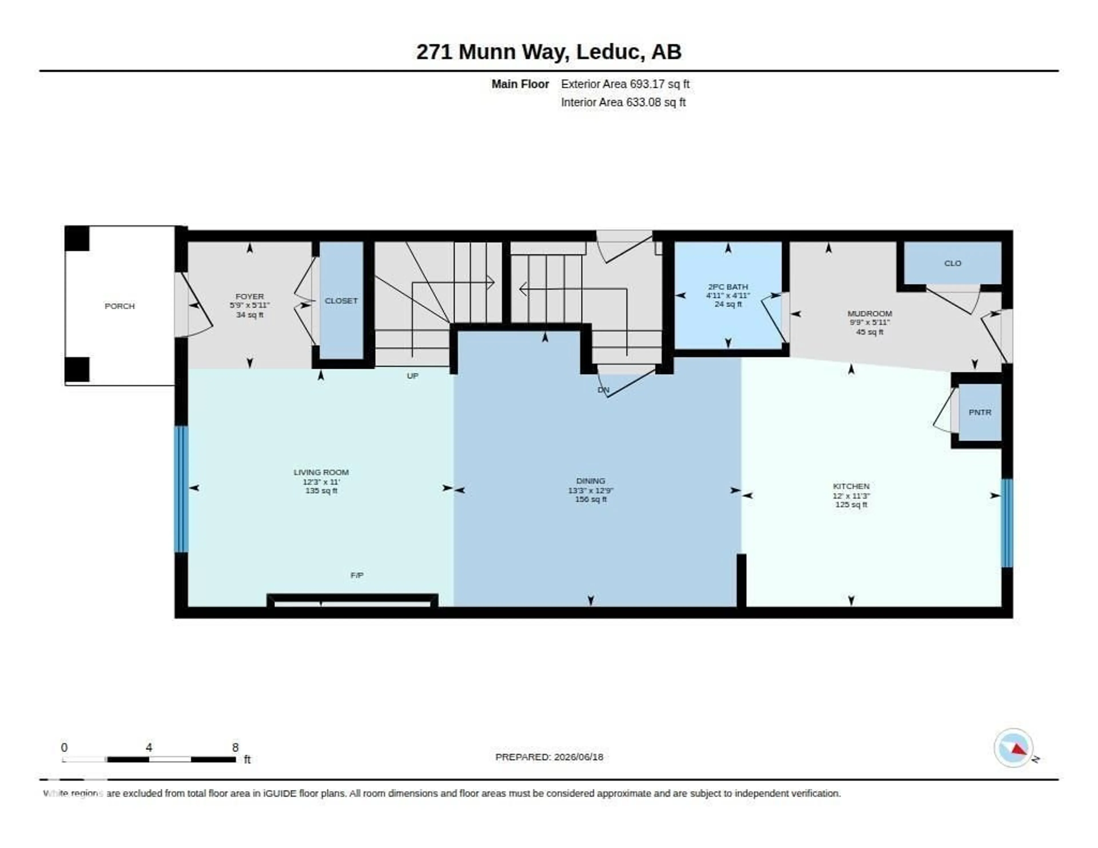 Floor plan for 271 MUNN WY, Leduc Alberta T9E1V2