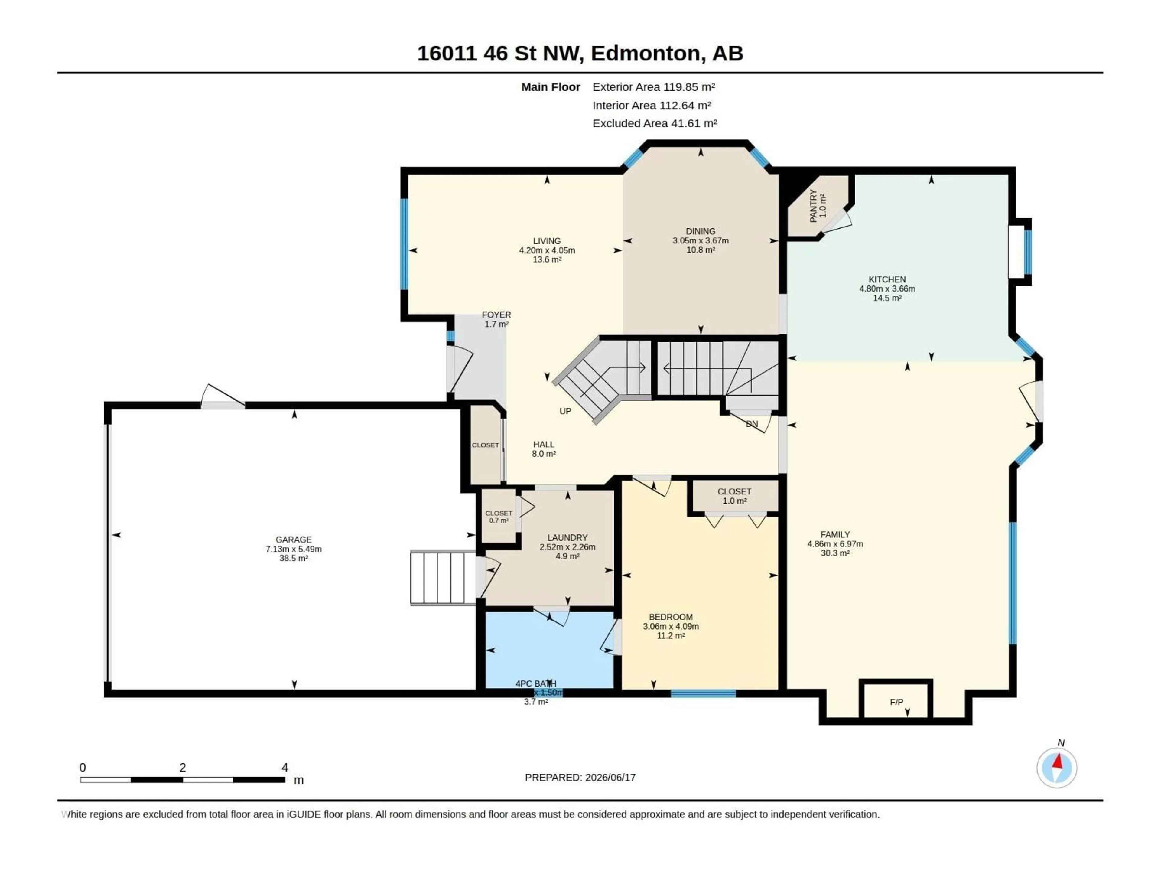 Floor plan for 16011 46 ST, Edmonton Alberta T5Y0G9