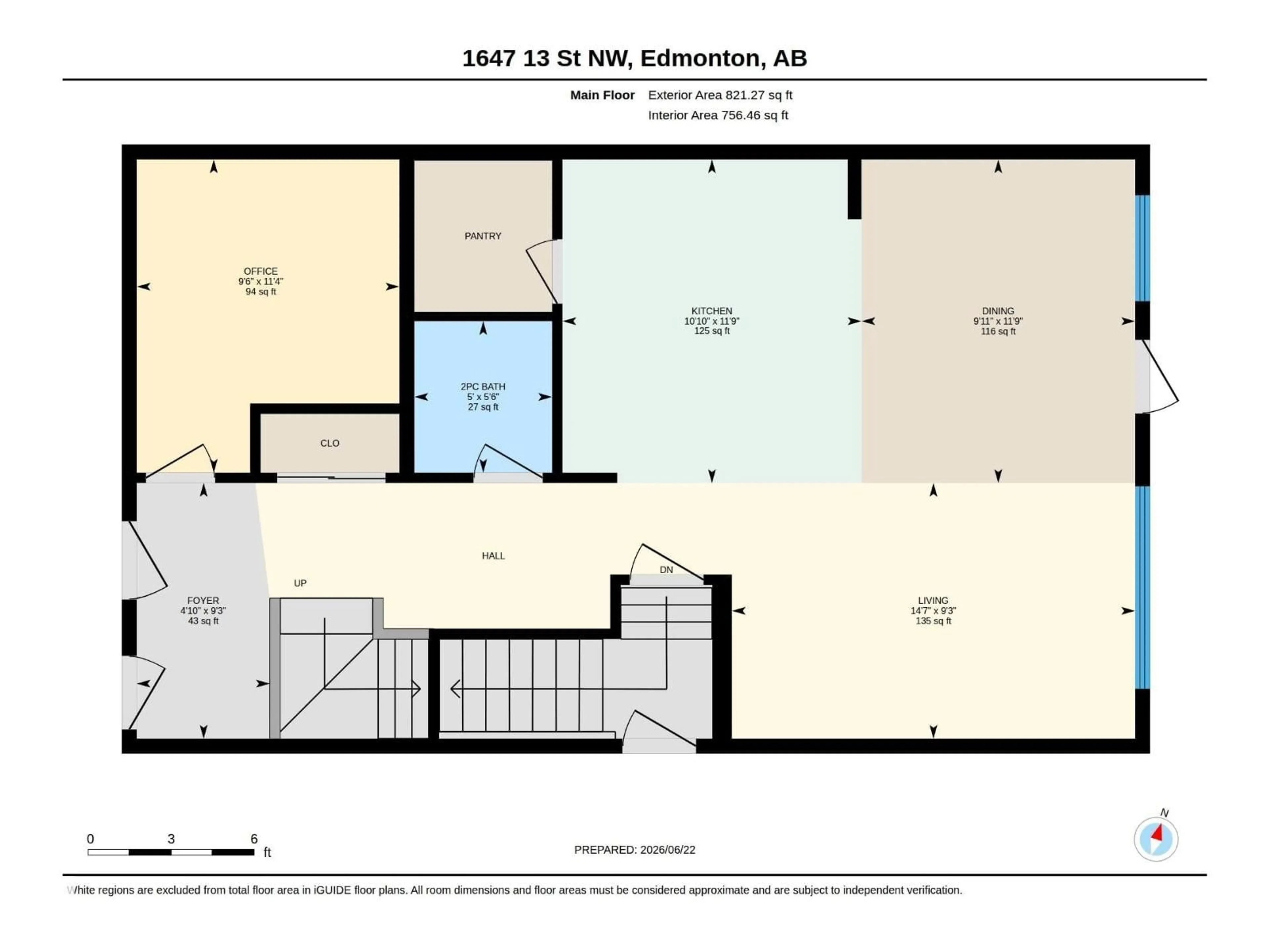 Floor plan for 1647 13 ST, Edmonton Alberta T6T2N5