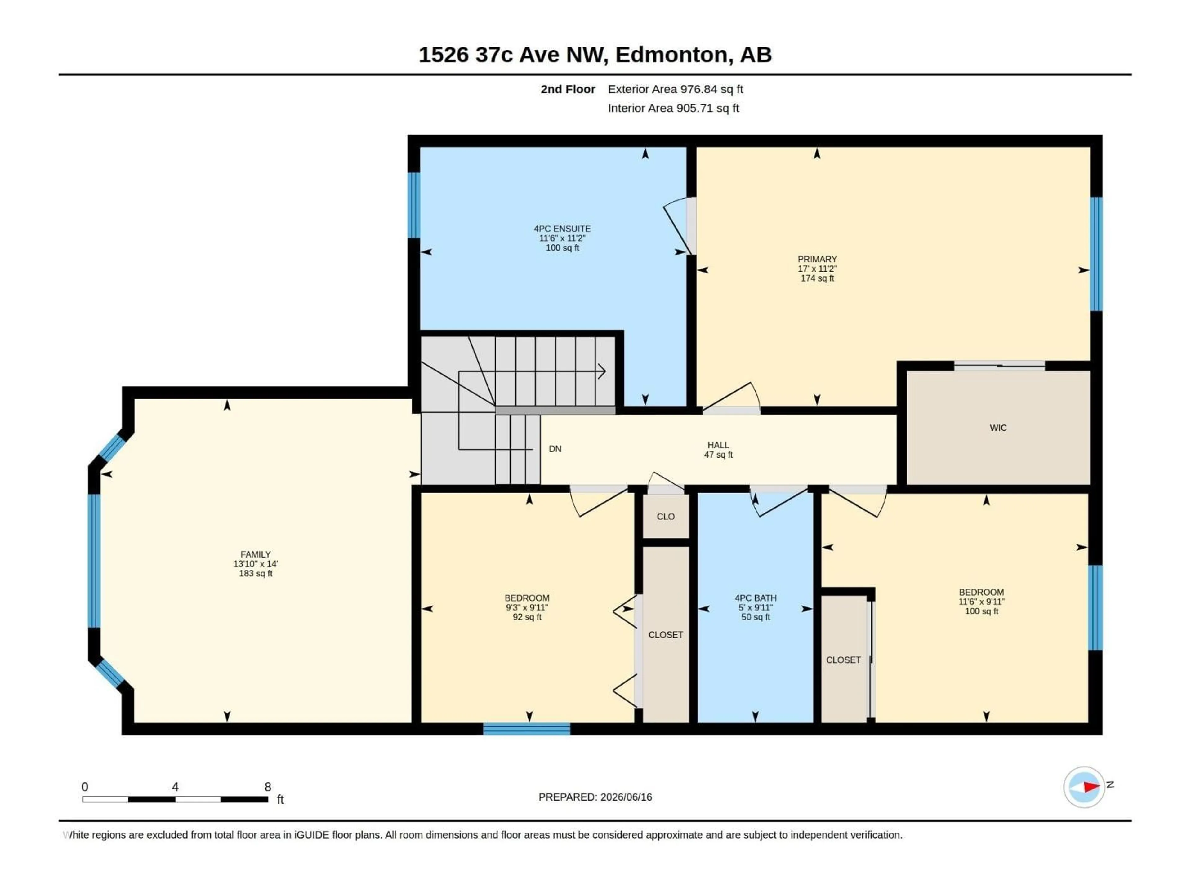 Floor plan for NW - 1526 37C AV, Edmonton Alberta T6T0E1