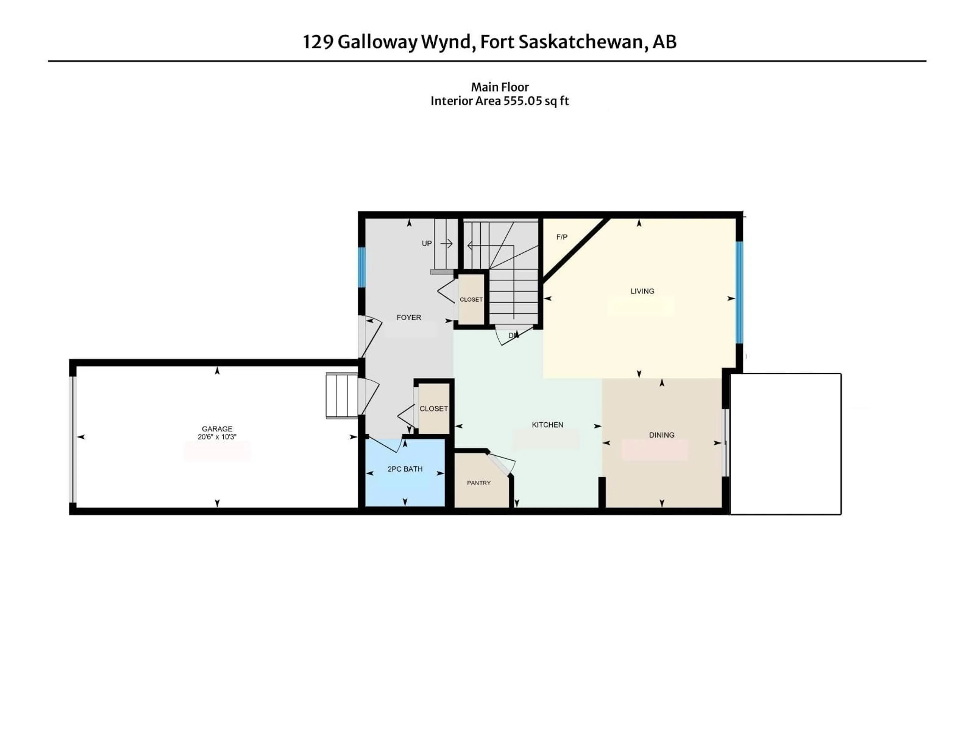 Floor plan for 129 GALLOWAY WD, Fort Saskatchewan Alberta T8L0B9