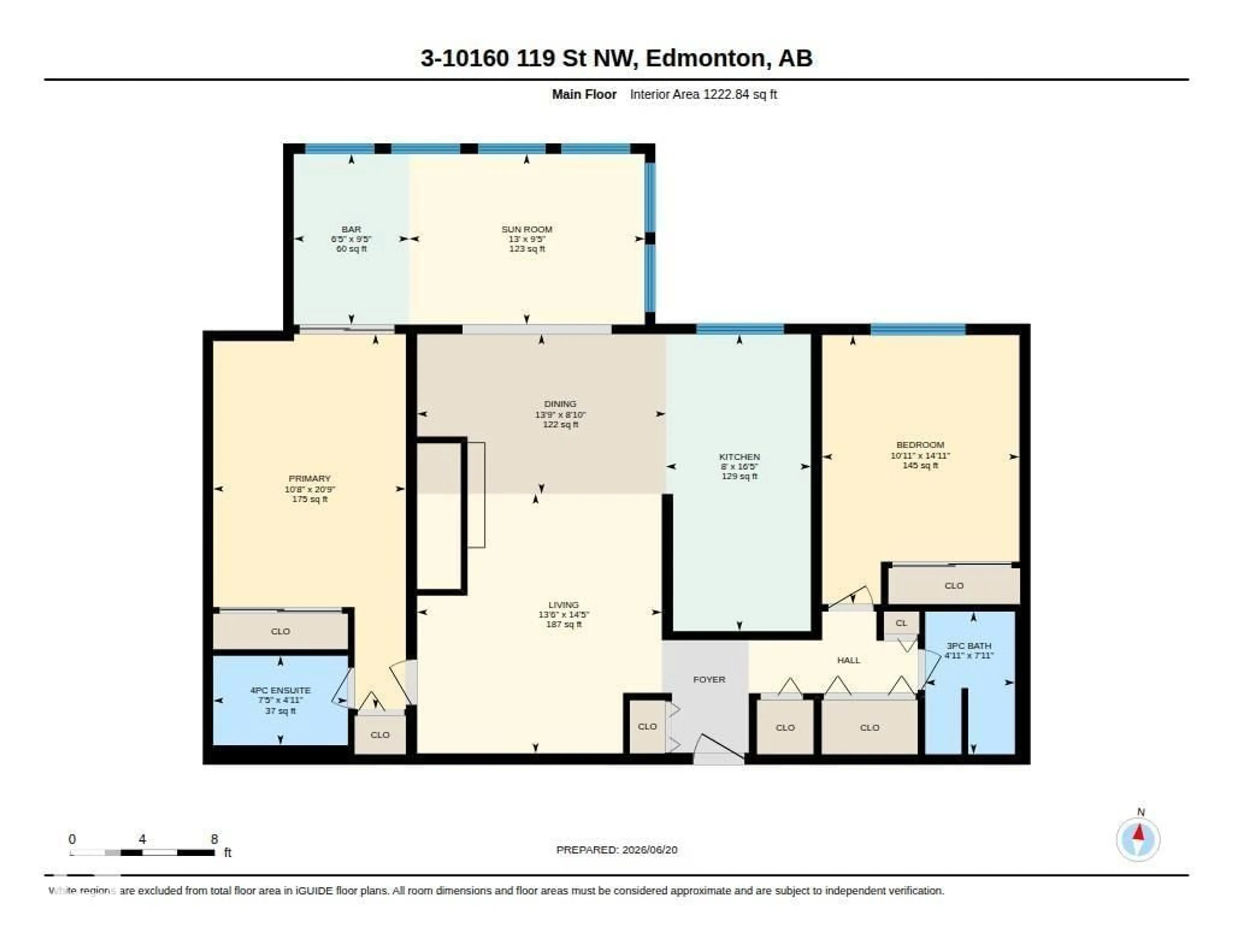 Floor plan for #3 - 10160 119 ST, Edmonton Alberta T5K1Y9
