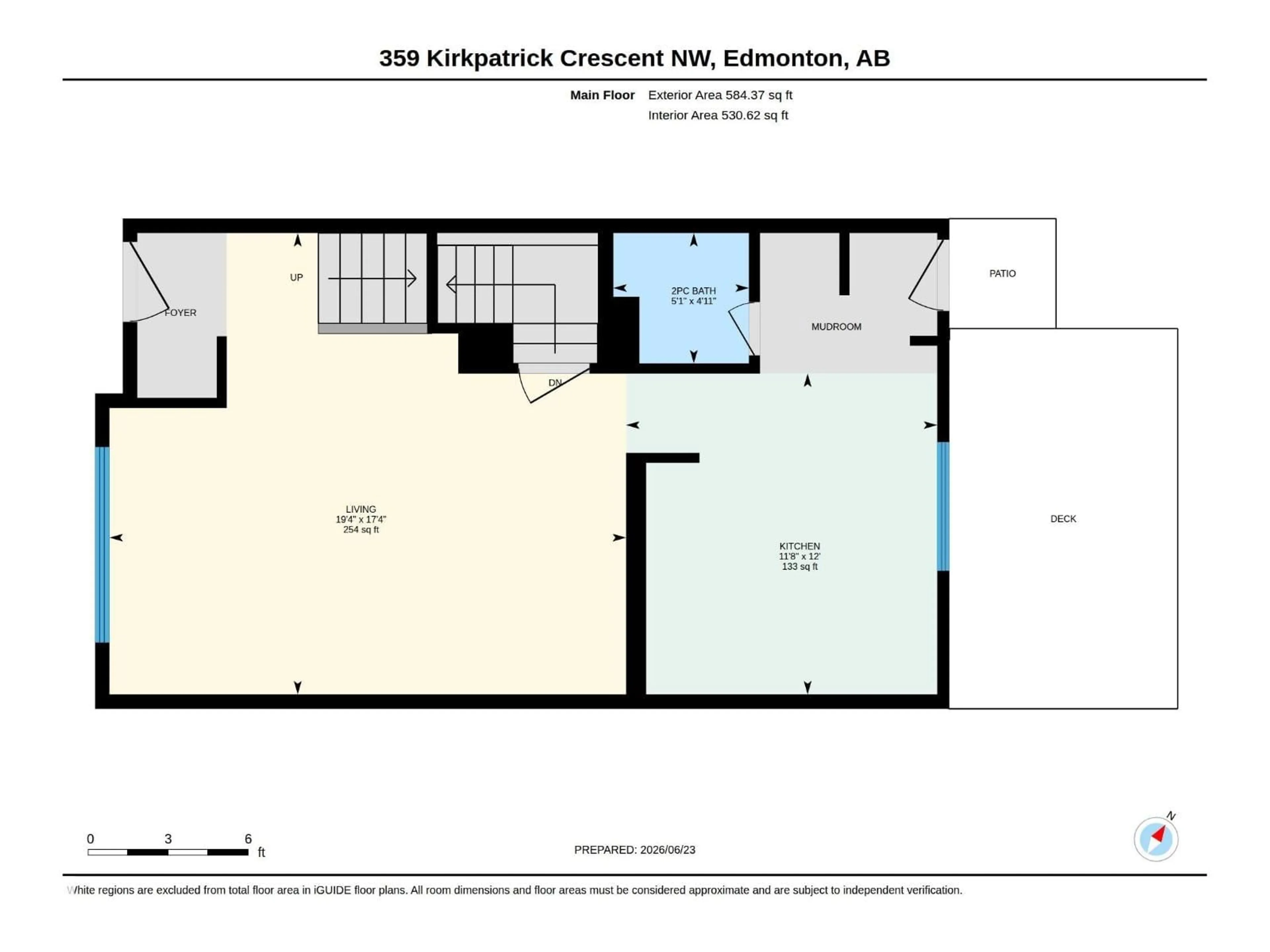 Floor plan for 359 KIRKPATRICK CR, Edmonton Alberta T6L5C9