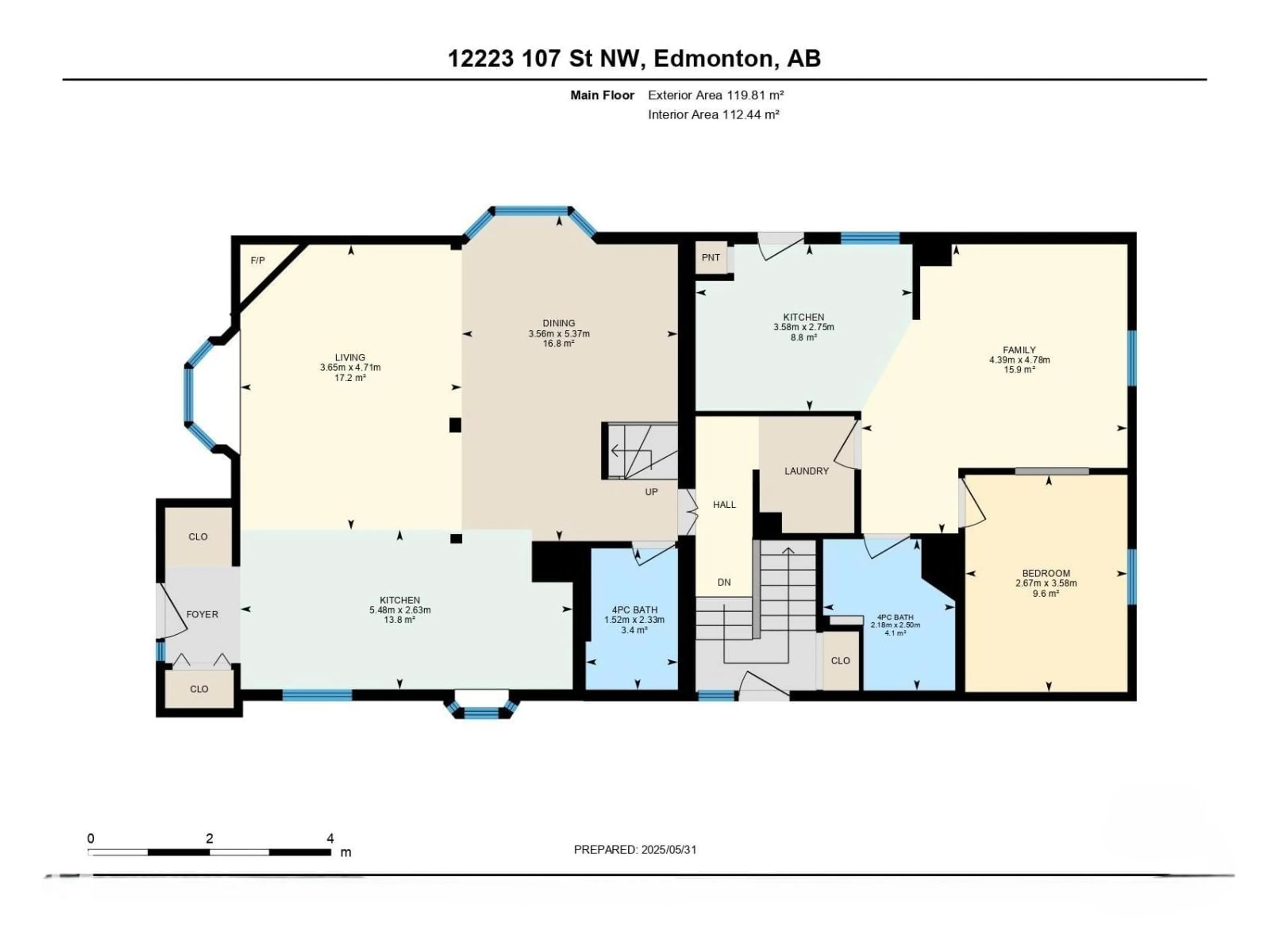 Floor plan for 12223 107 ST, Edmonton Alberta T5G2S9
