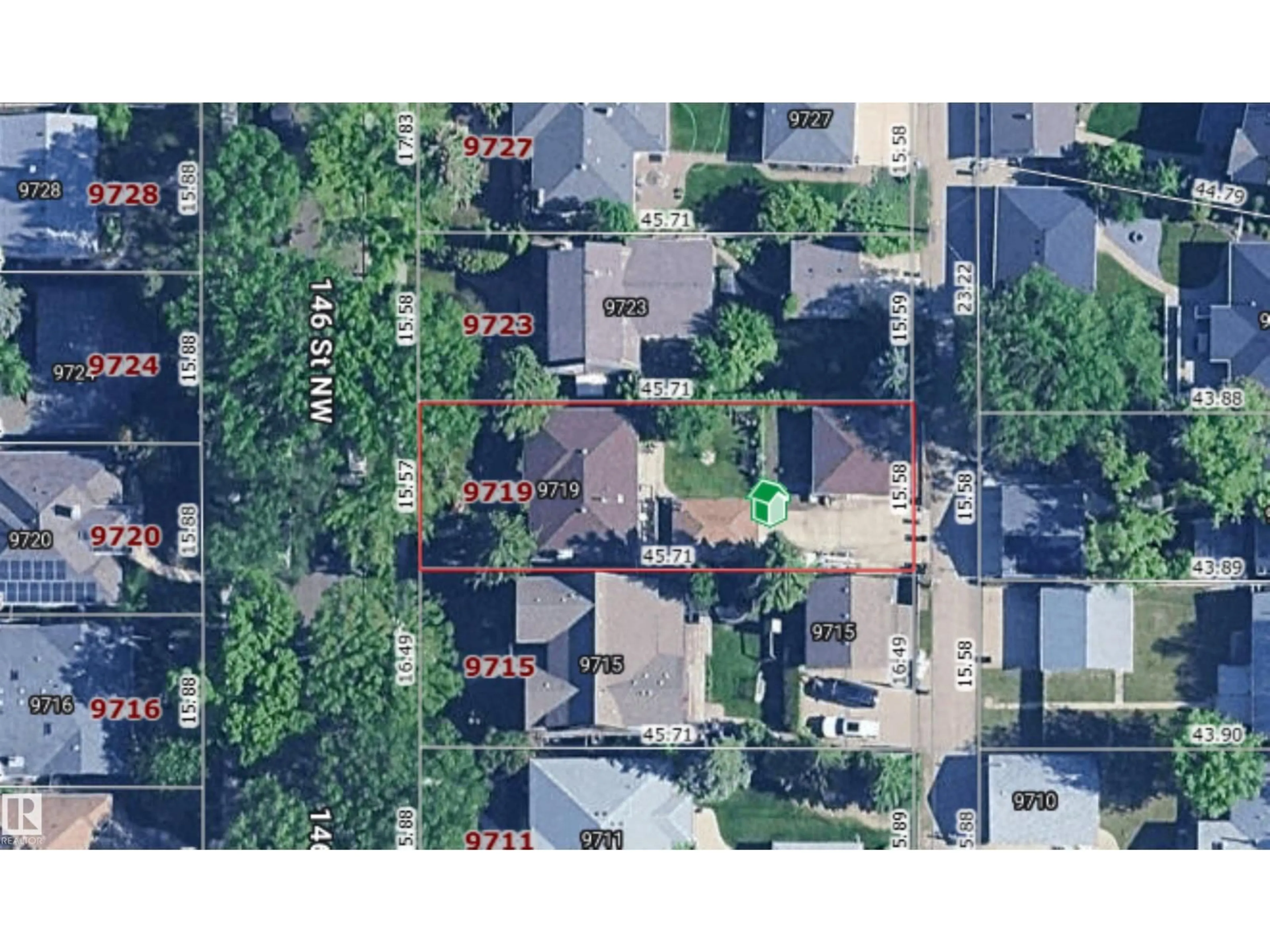 A pic from outside/outdoor area/front of a property/back of a property/a pic from drone, street for NW - 9719 146 ST, Edmonton Alberta T5N2Z3