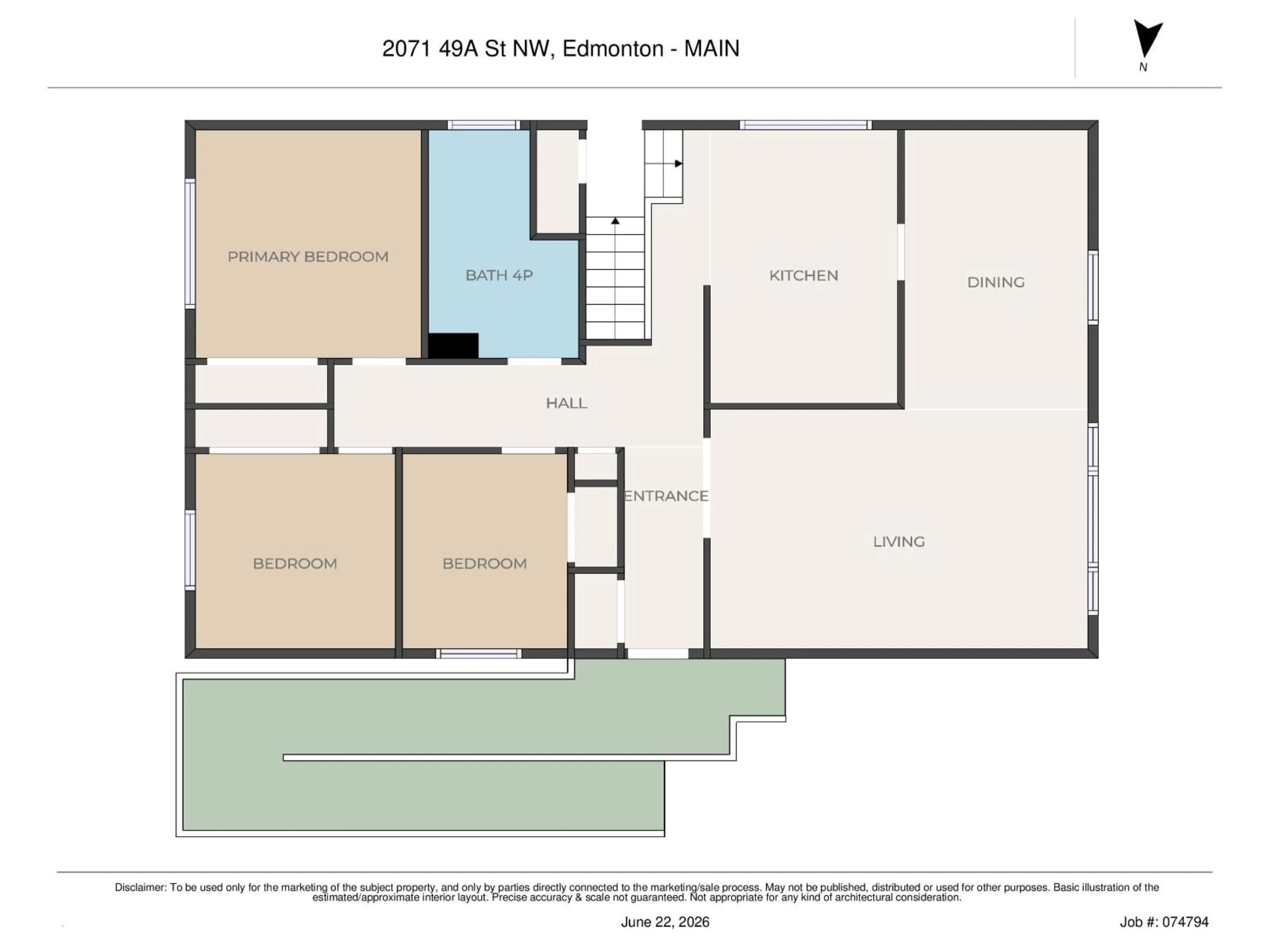 Floor plan for 2071 49A ST, Edmonton Alberta T6L2W9