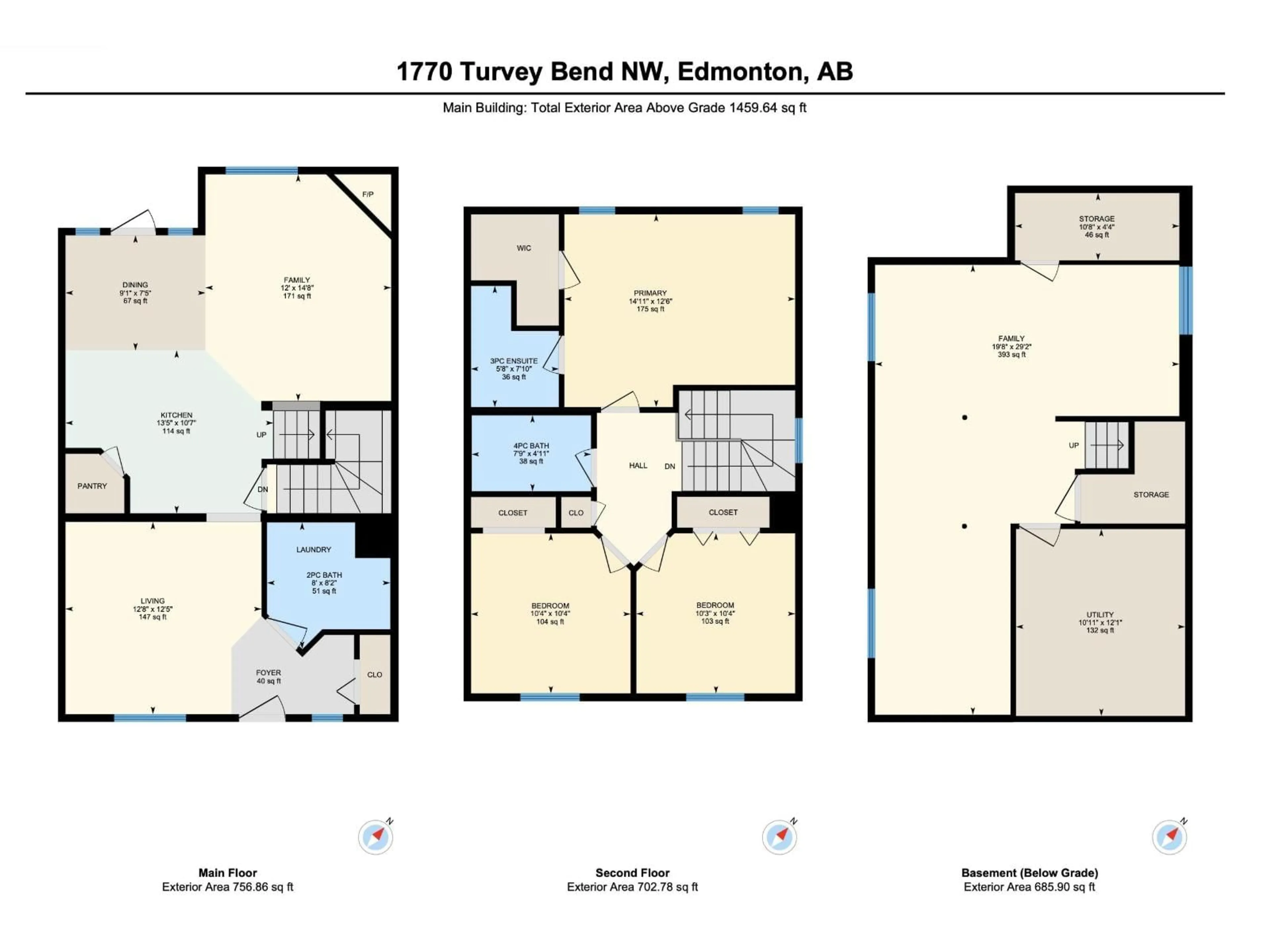 Floor plan for NW - 1770 TURVEY BN, Edmonton Alberta T6R2W6