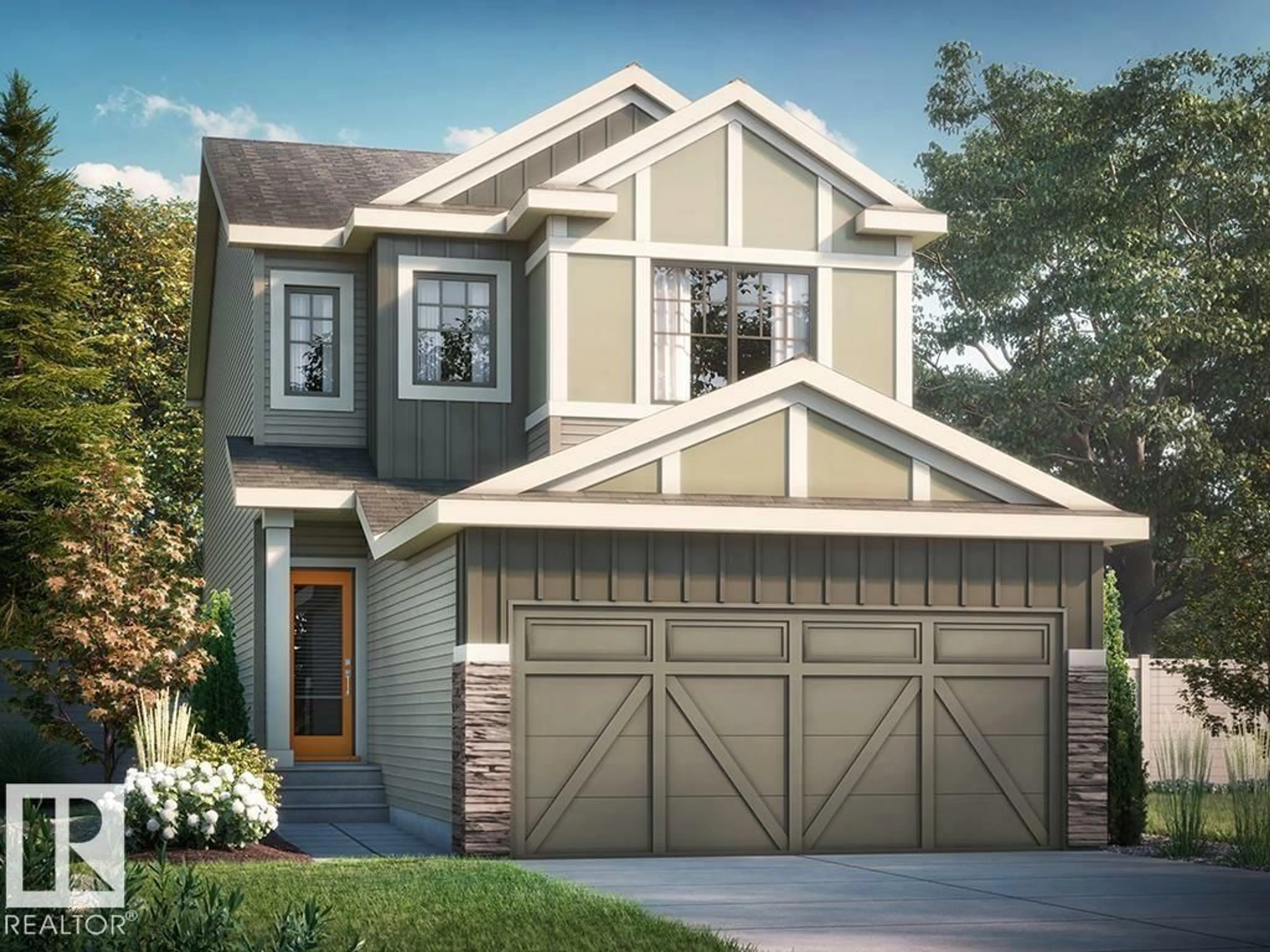 Home with vinyl exterior material, street for NW - 17328 5 ST, Edmonton Alberta T5Y6G4