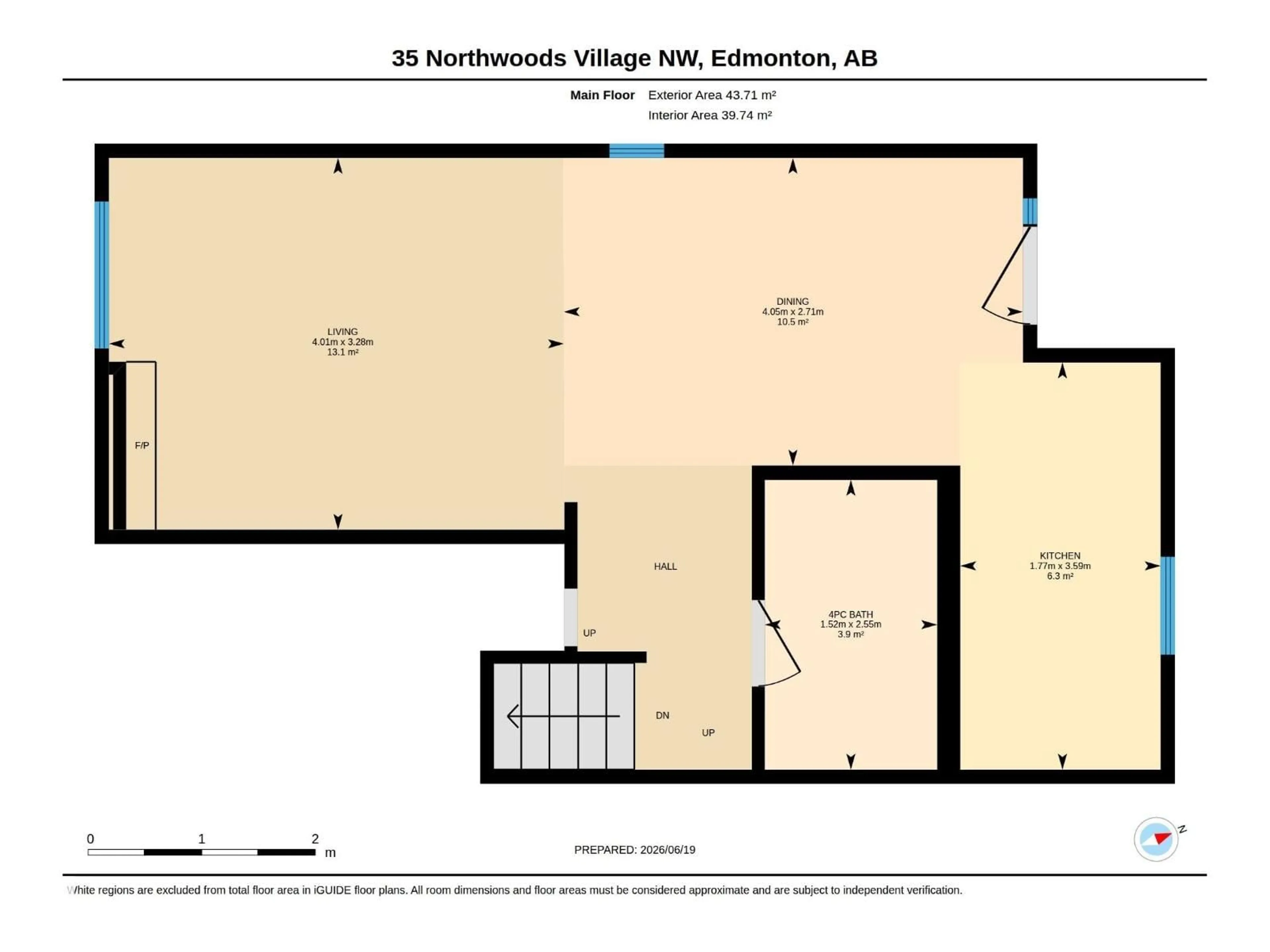 Floor plan for NW - 35 NORTHWOODS VG, Edmonton Alberta T5X1T2