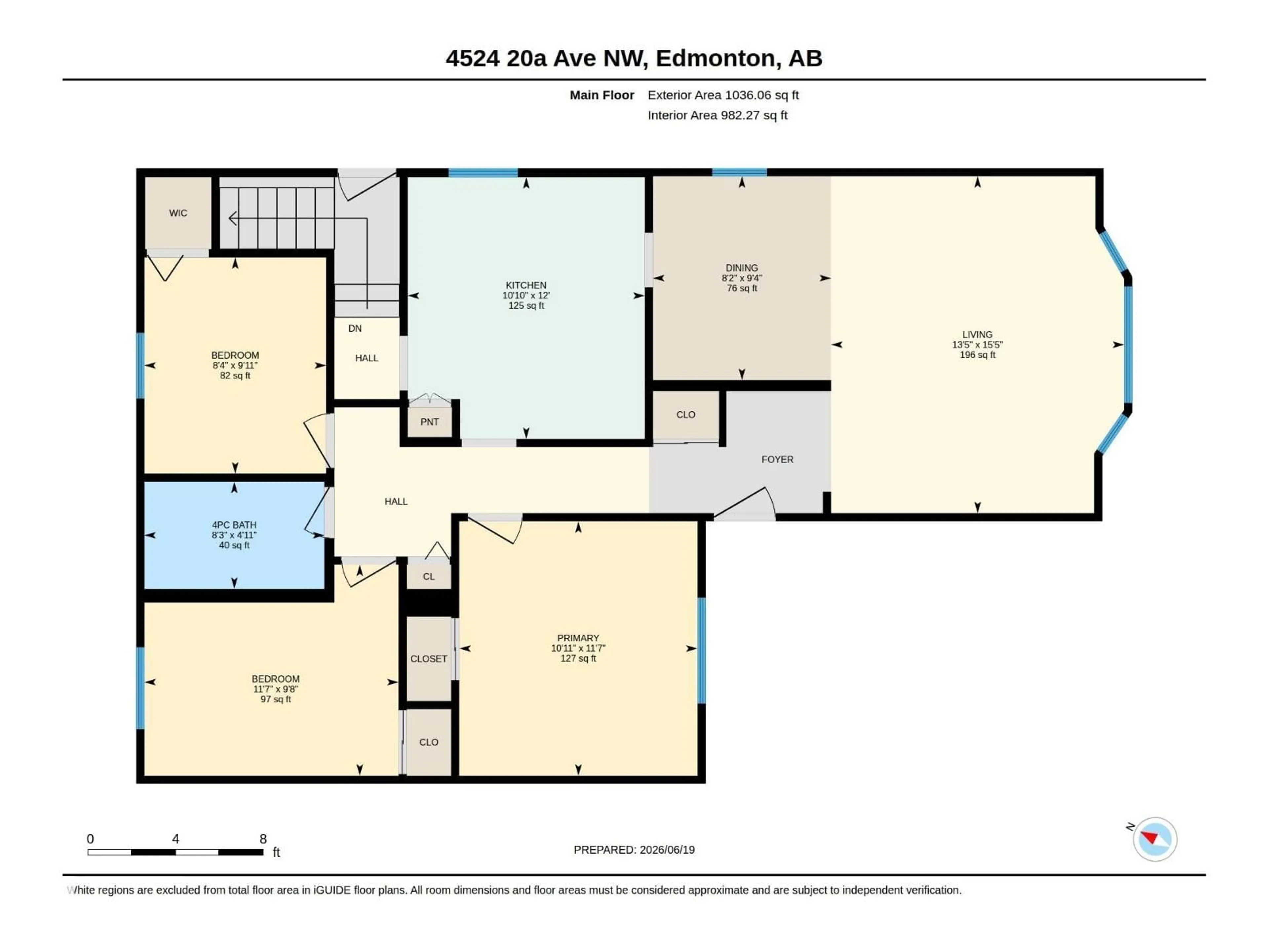 Floor plan for 4524 20A AV, Edmonton Alberta T6L2Z5