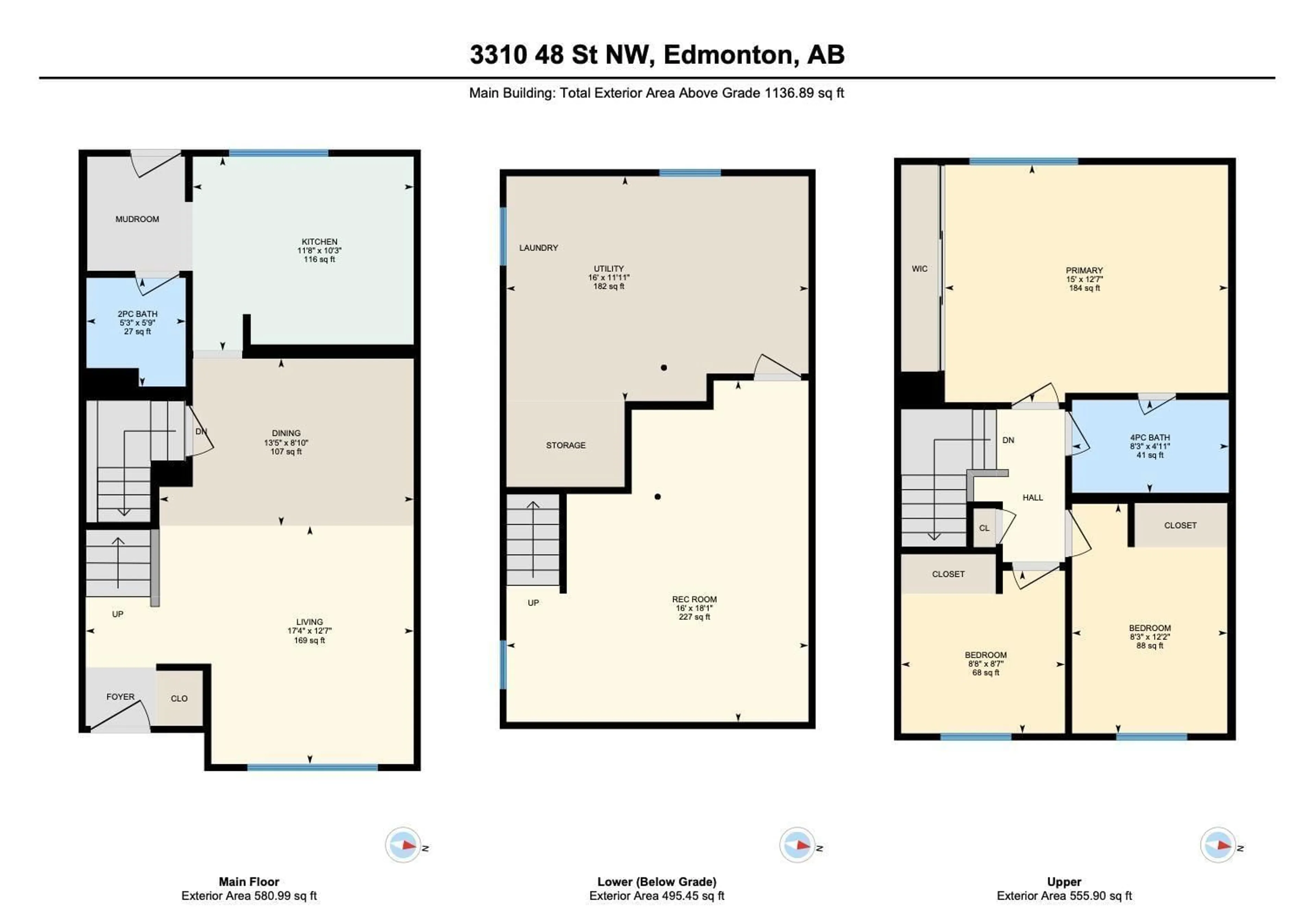 Floor plan for 3310 48 ST, Edmonton Alberta T6L4J1