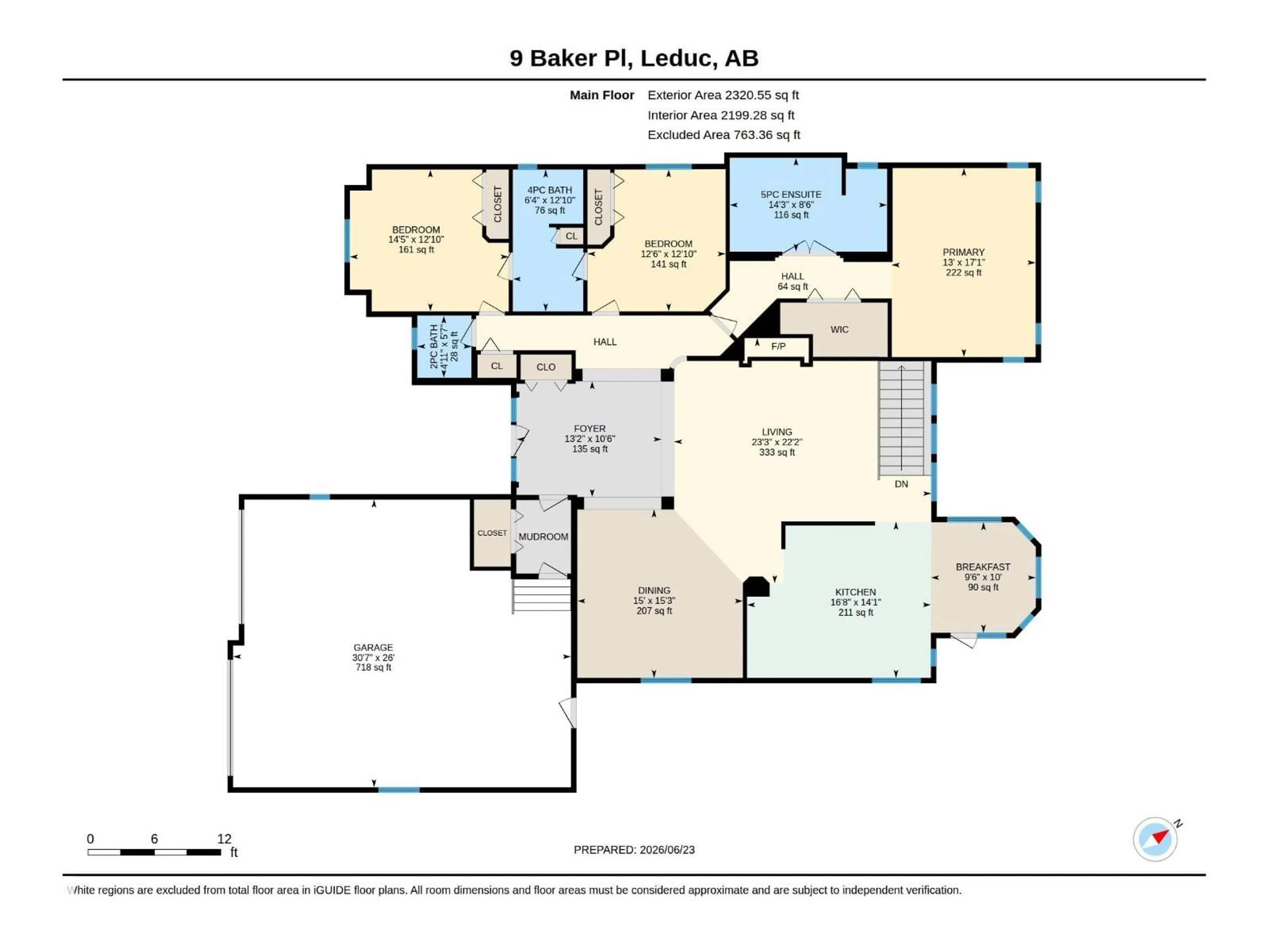 Floor plan for 9 BAKER PL, Leduc Alberta T9E6N8