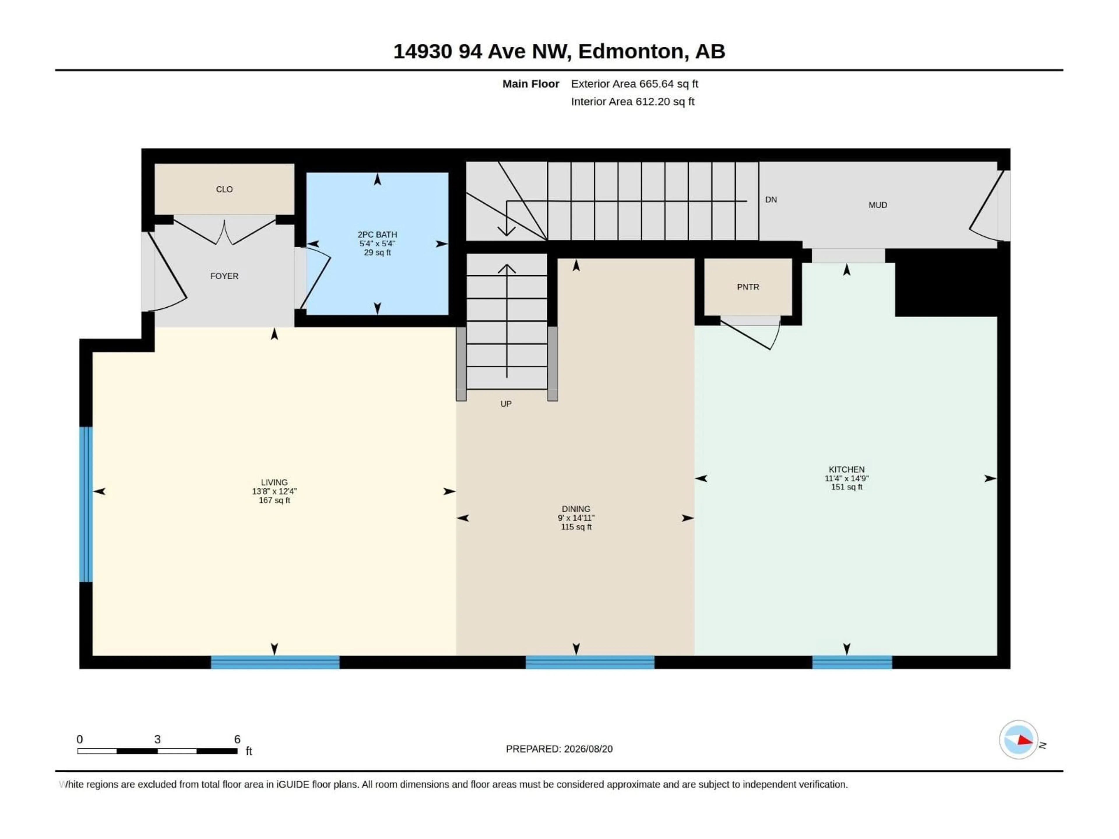 Floor plan for 14930 94 AV, Edmonton Alberta T5R1G8