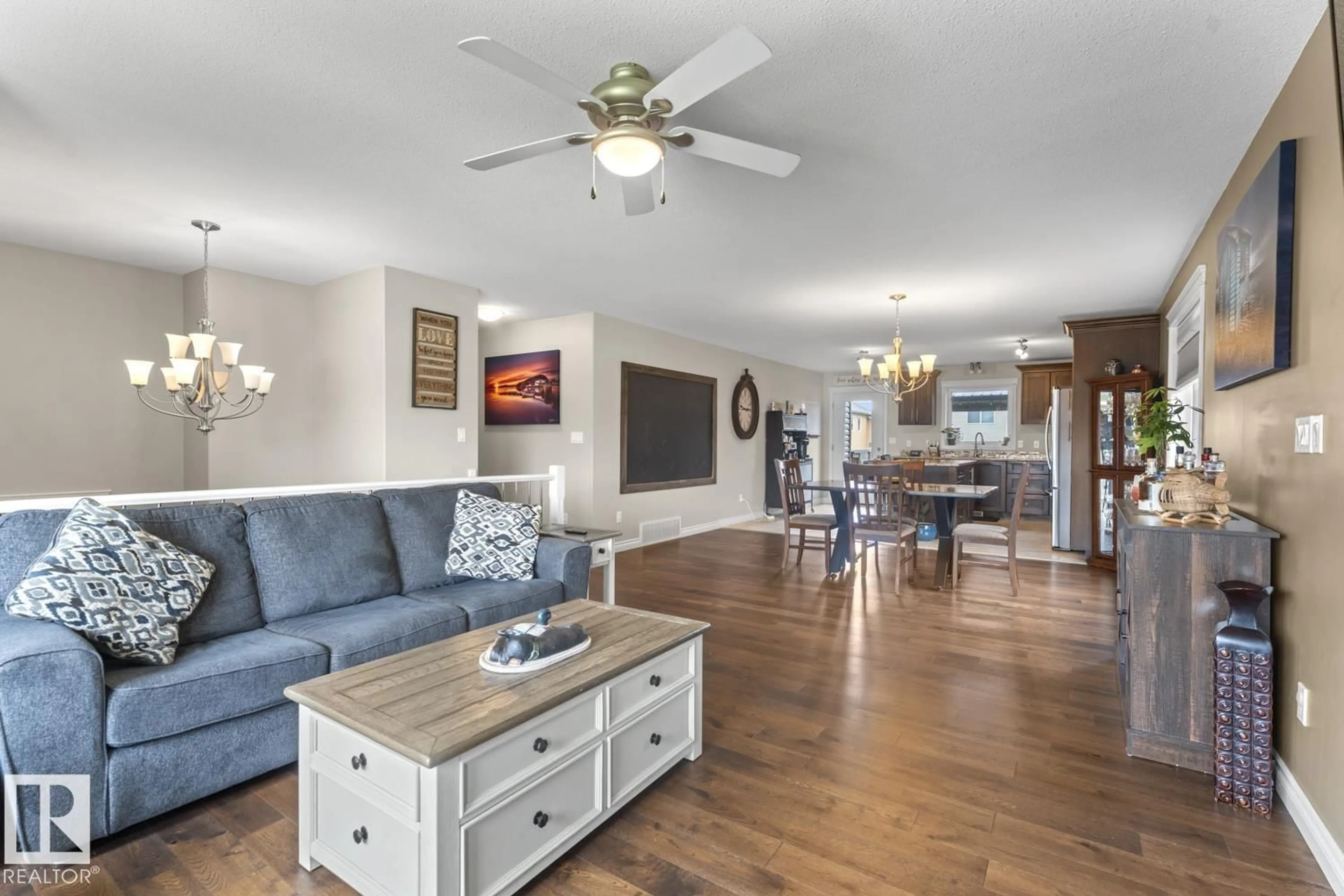 Living room with furniture, wood/laminate floor for 4924 57 AV, Cold Lake Alberta T9M0E7