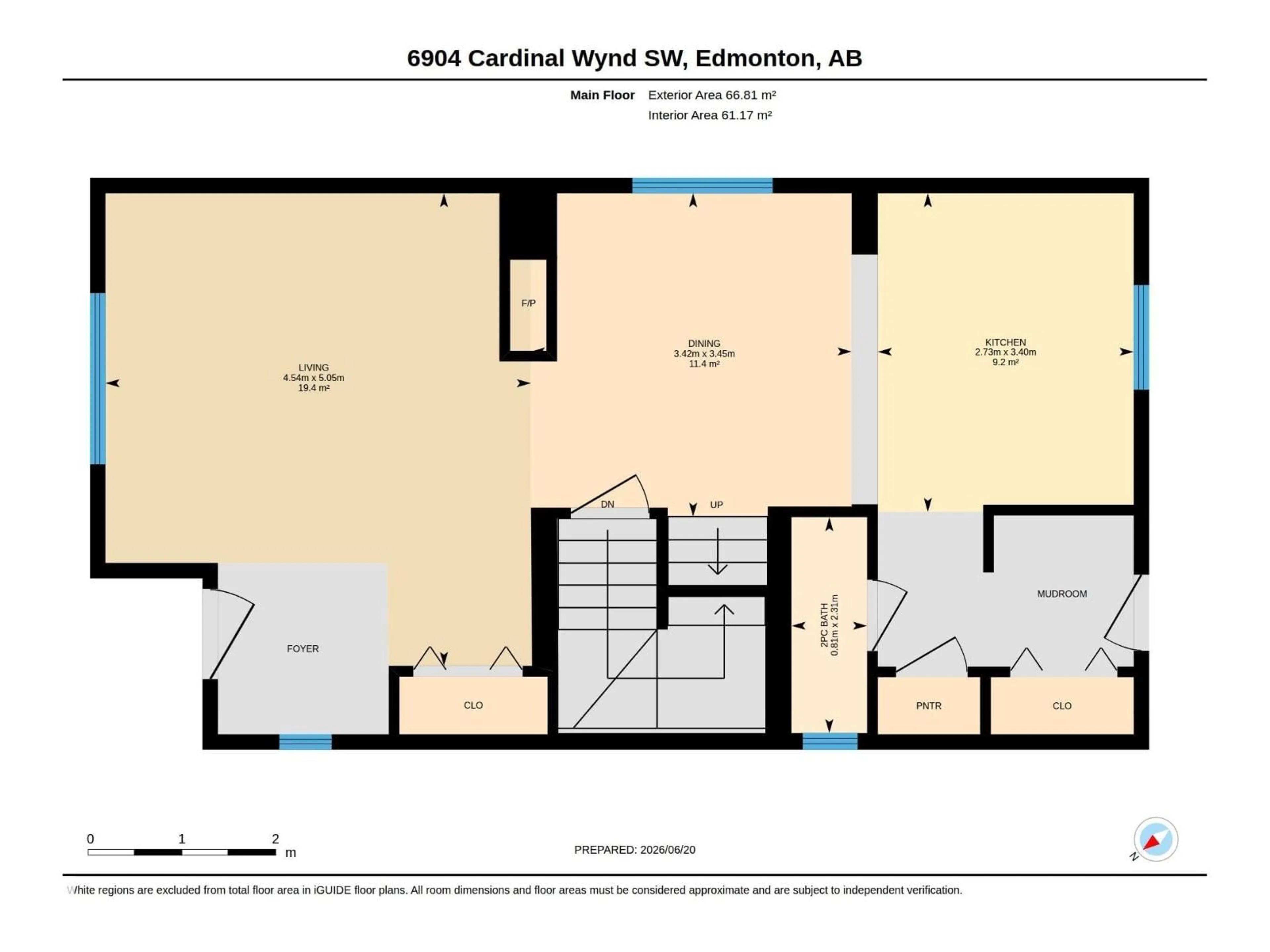 Floor plan for 6904 CARDINAL WD, Edmonton Alberta T6W2Y4