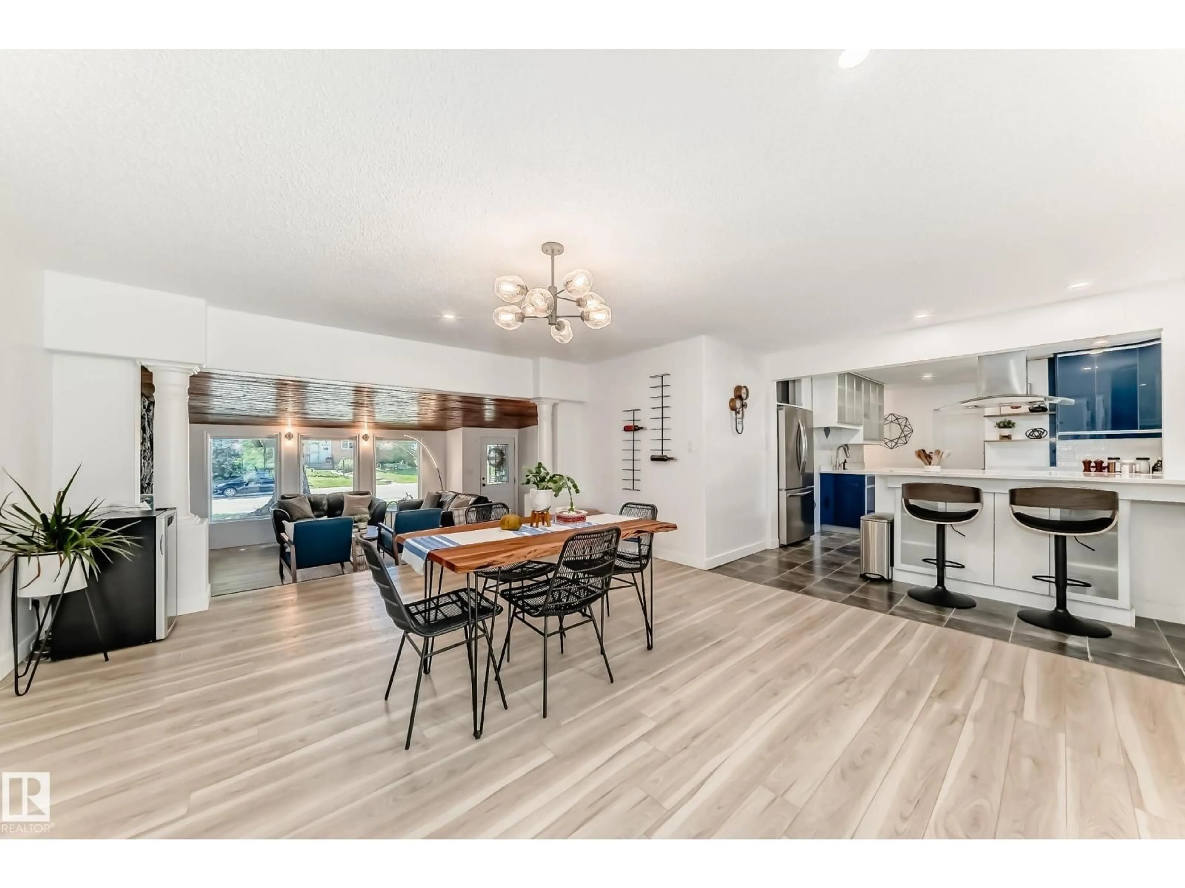 Open concept kitchen, wood/laminate floor for 15226 81 AV, Edmonton Alberta T5R3P1