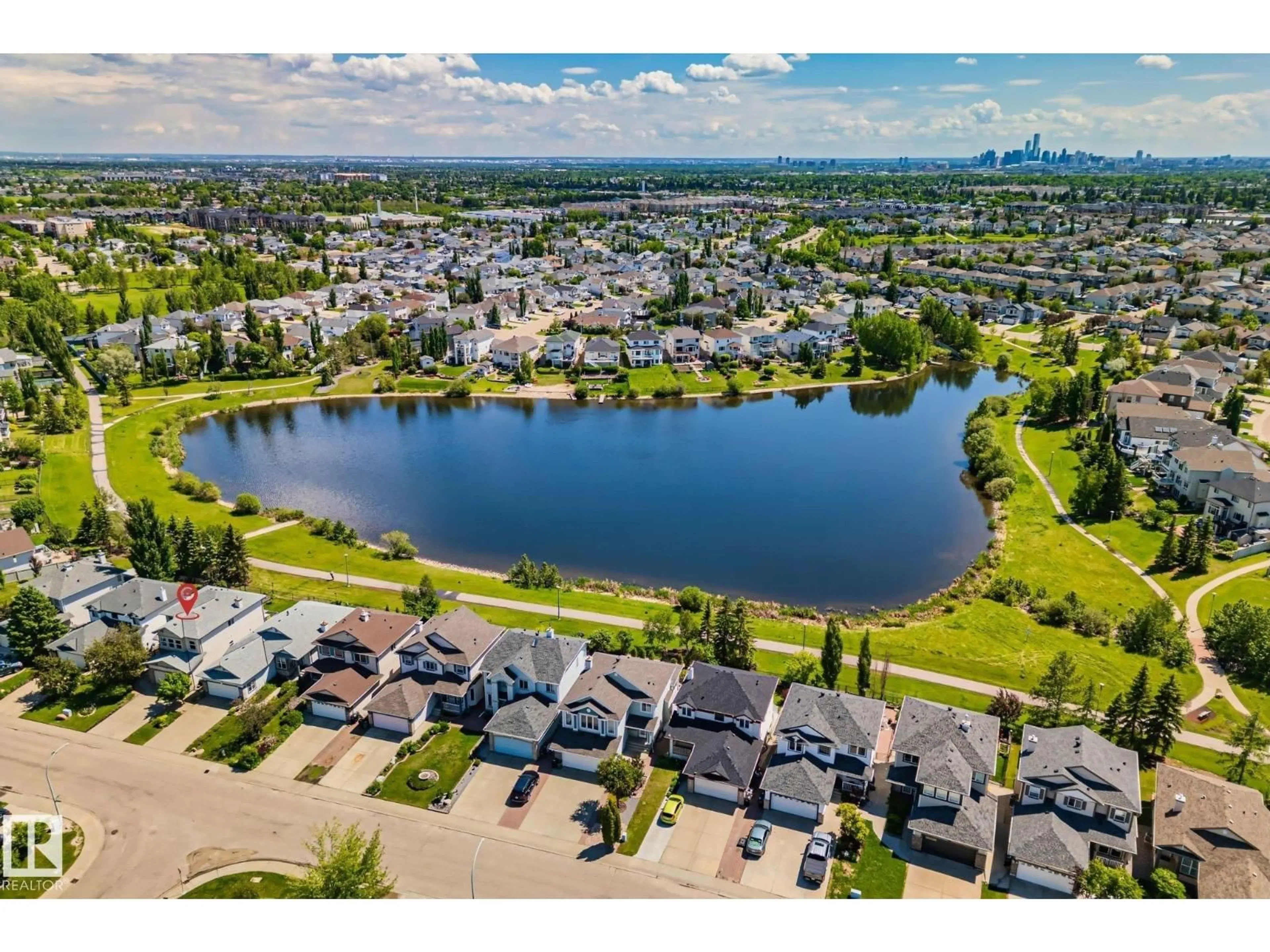 A pic from outside/outdoor area/front of a property/back of a property/a pic from drone, water/lake/river/ocean view for 13411 149 AV, Edmonton Alberta T6V1L1