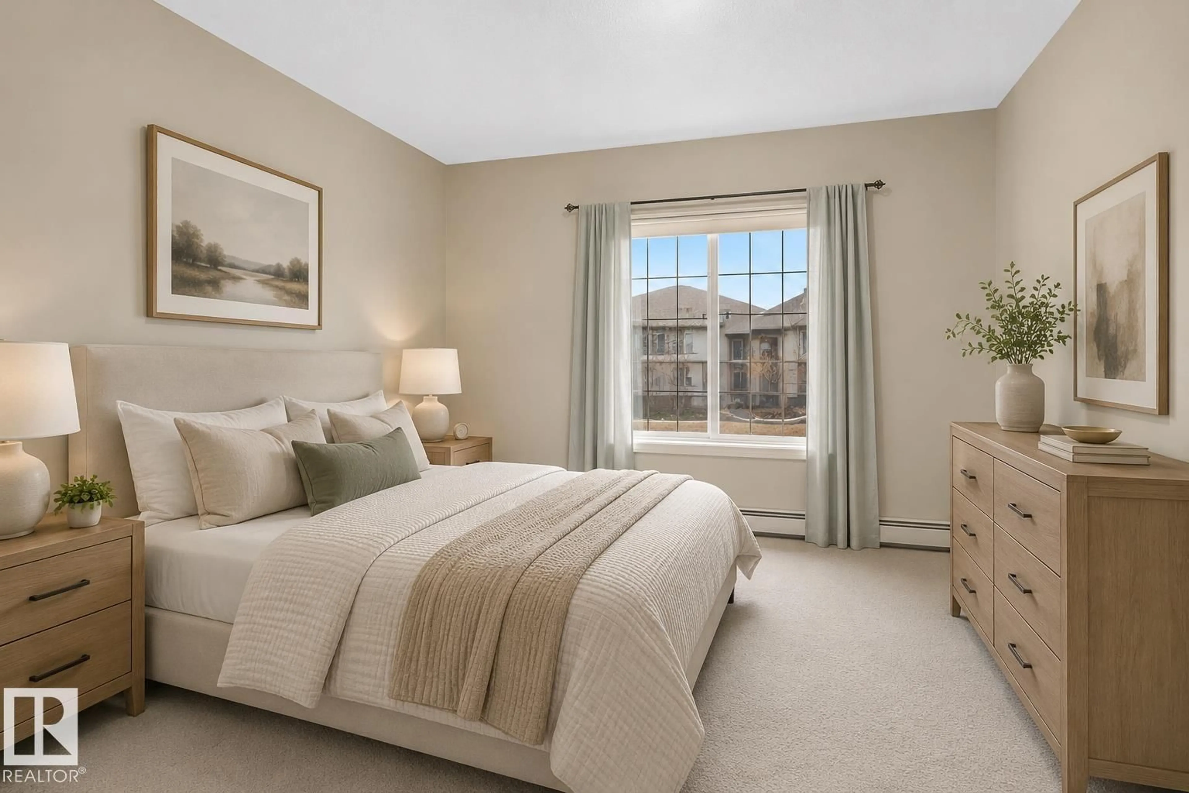 Bedroom with bed, unknown for #104 - 263 MACEWAN RD, Edmonton Alberta T6W0C4