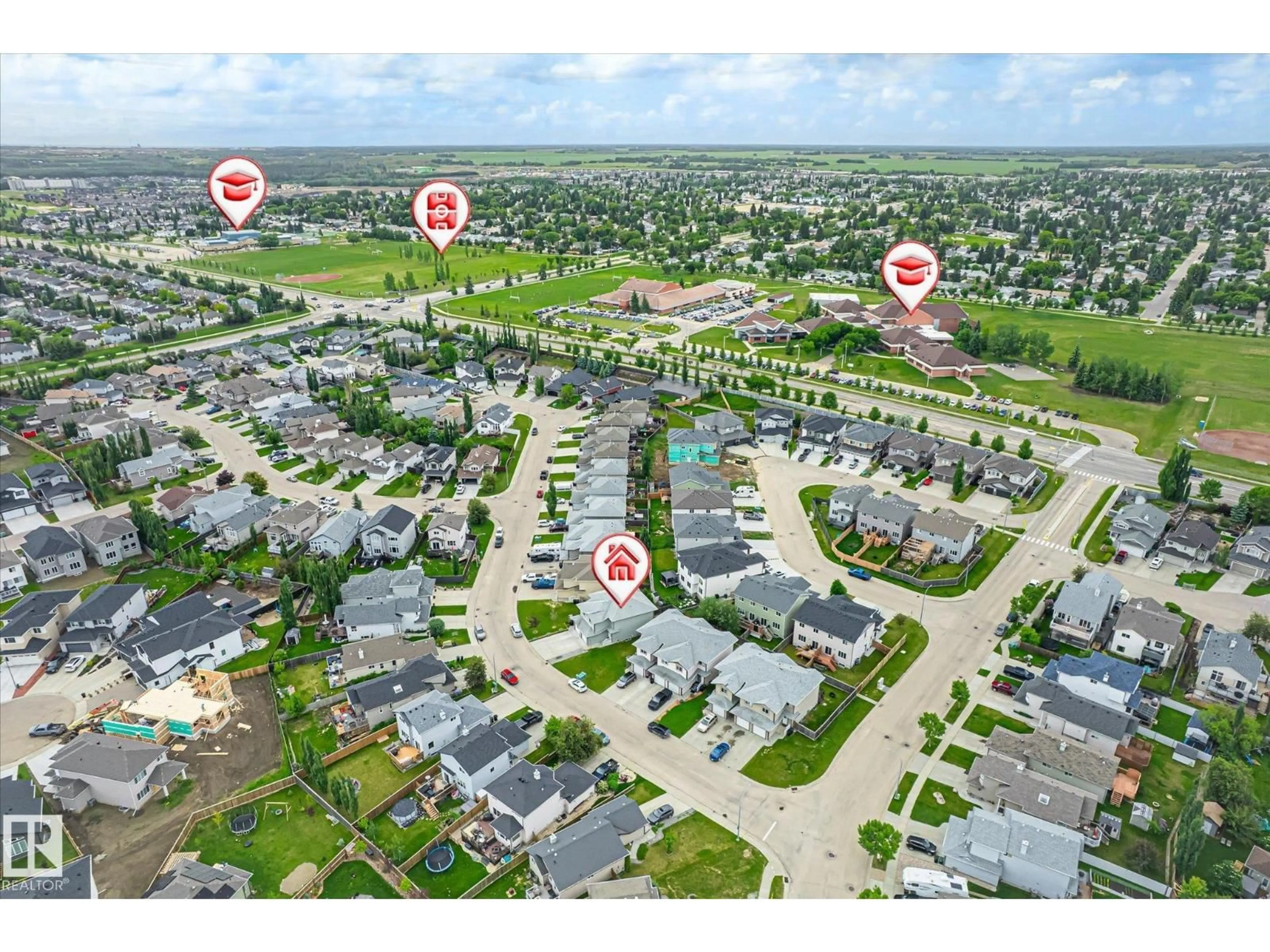 A pic from outside/outdoor area/front of a property/back of a property/a pic from drone, street for 85 HANEY LD, Spruce Grove Alberta T7X0B1