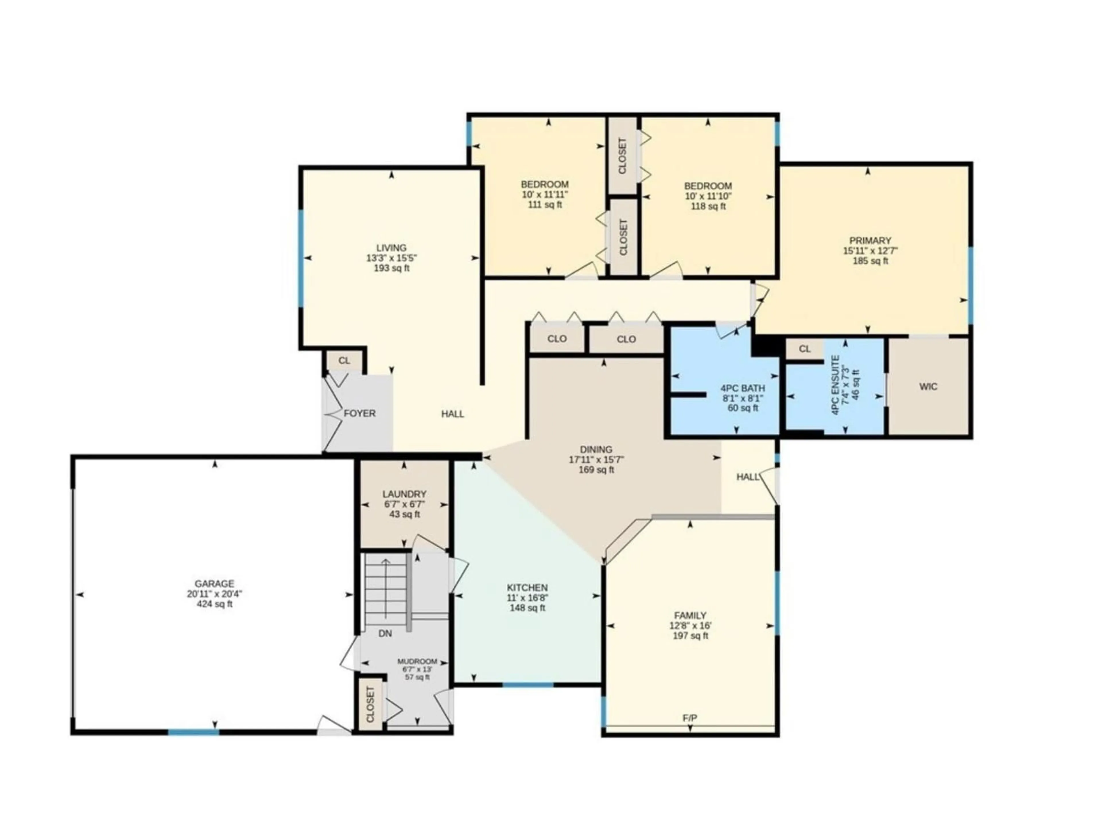 Floor plan for 4312 43A AV, Leduc Alberta T9E4T3